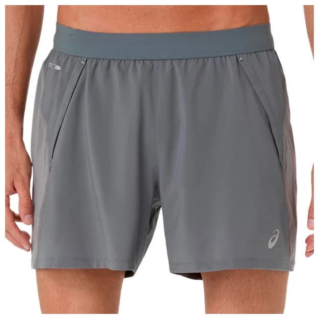 Шорти за бягане Asics Road 5'' Short Running shorts - Clay Grey / Steel Grey / Illuminate Green