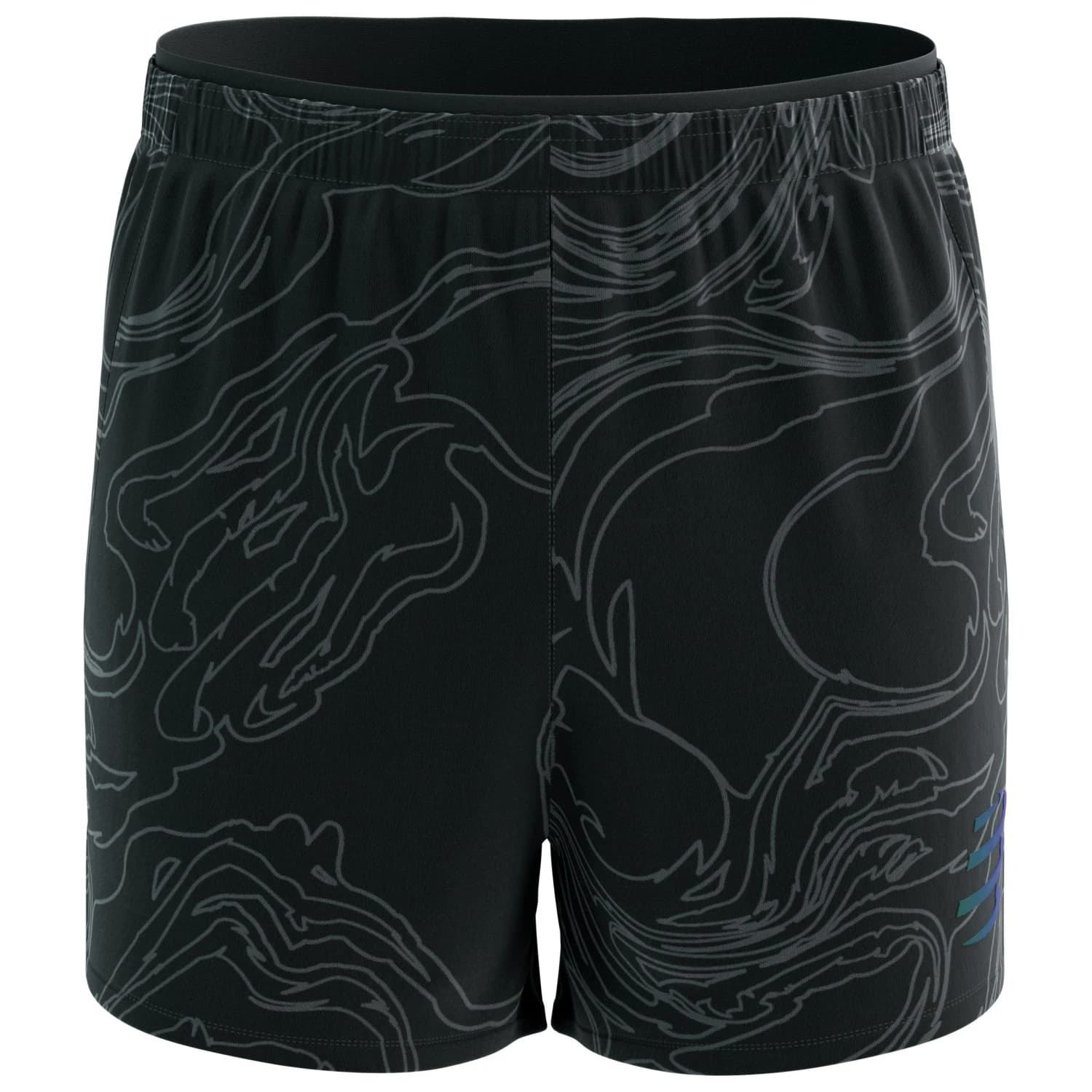 Мъжки шорти за бягане Compressport Performance Short Aurora Running shorts - Black / Aurora Camo Print