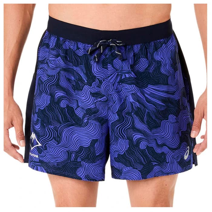 Мъжки шорти за бягане Asics Fujitrail All Over Print 5'' Short Running shorts - Midnight / Cobalt Burst / Cream