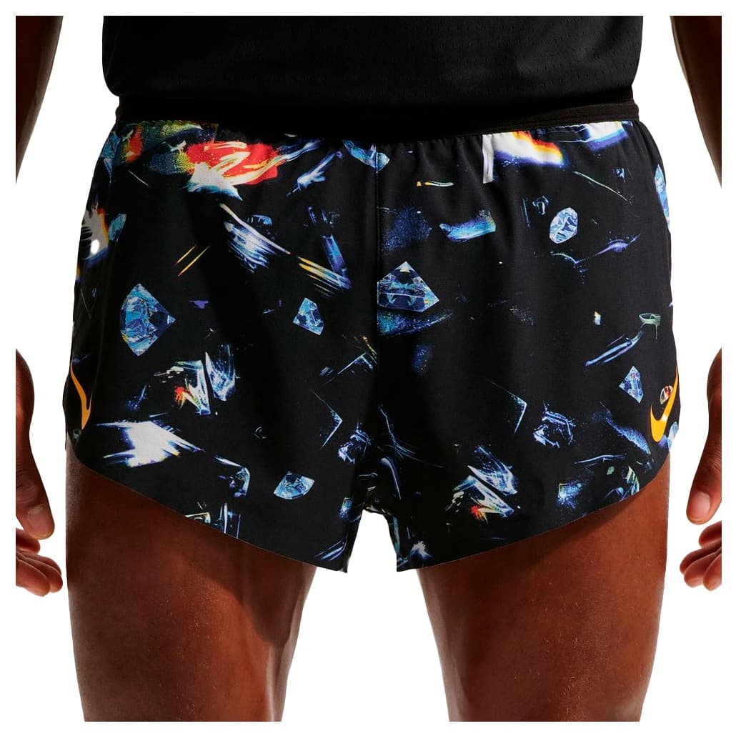 Мъжки шорти за бягане Nike Dri-Fit ADV Aeroswift 2 Brief AOP Running shorts - Black / Laser Orange