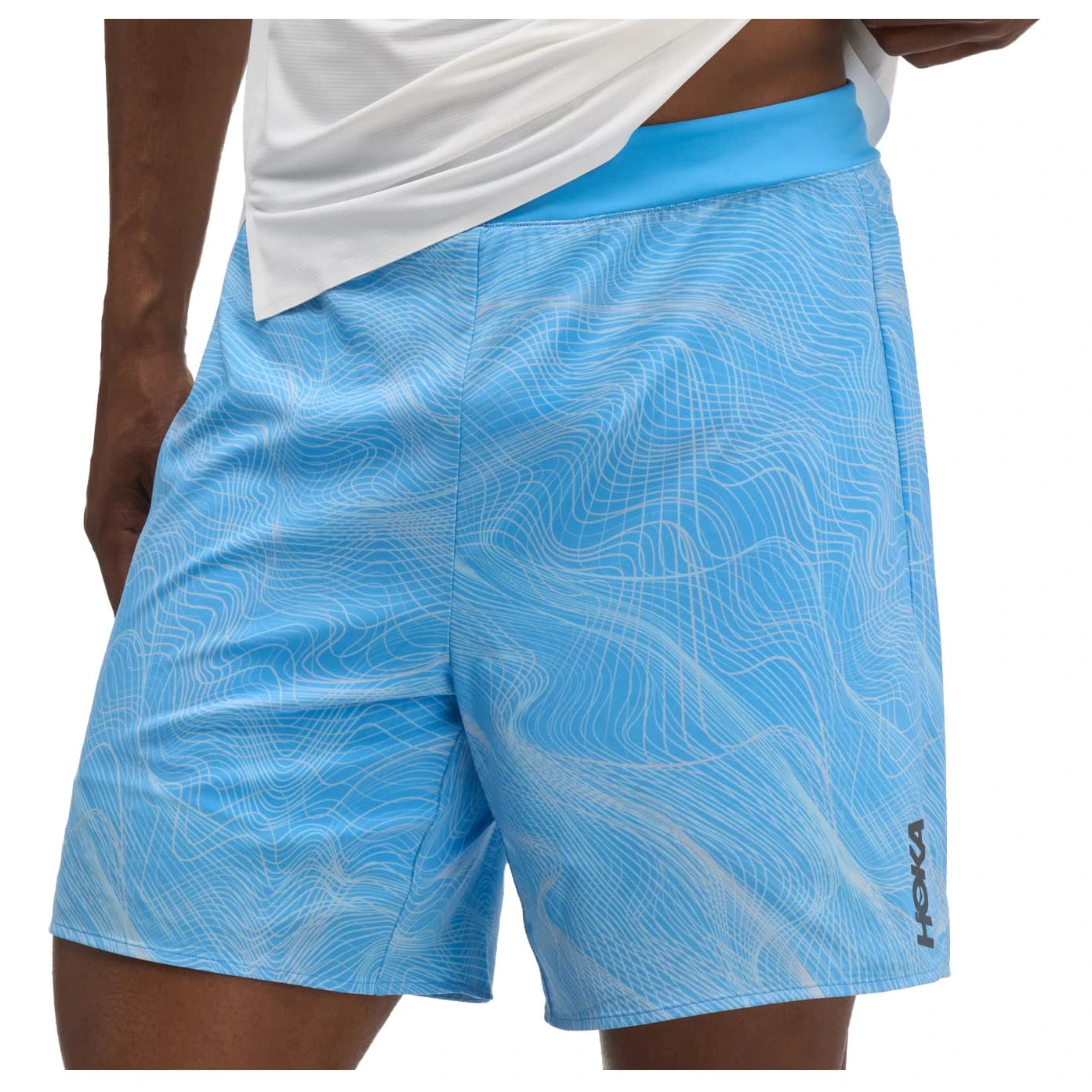 Мъжки шорти за бягане HOKA Glide Short 7'' Clf PRT Running shorts - Mineral Blue PRT