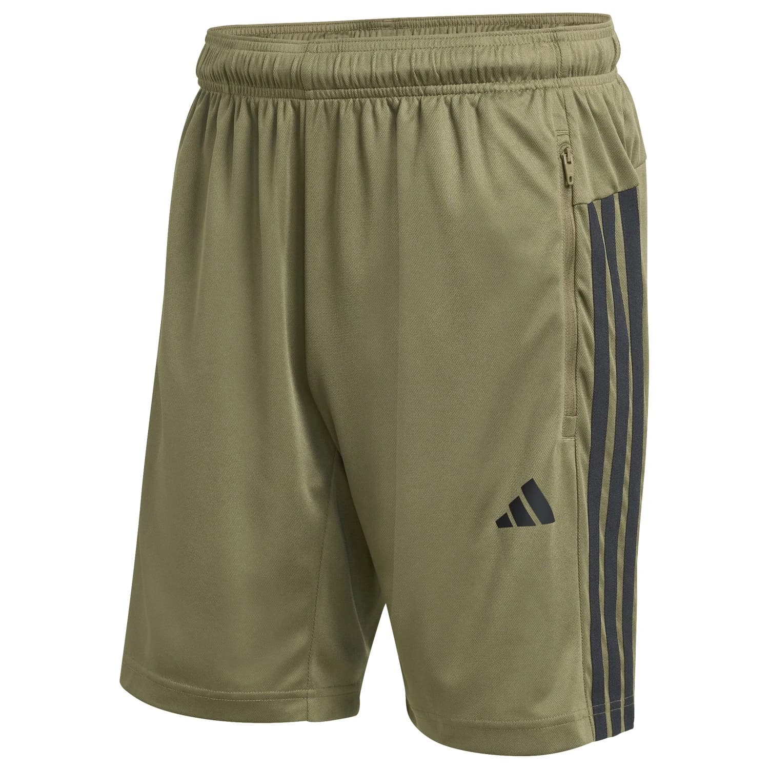 Мъжки къси панталони adidas Workout Essentials Base 3-Stripes Pique Short Shorts - Olive Strata / Black