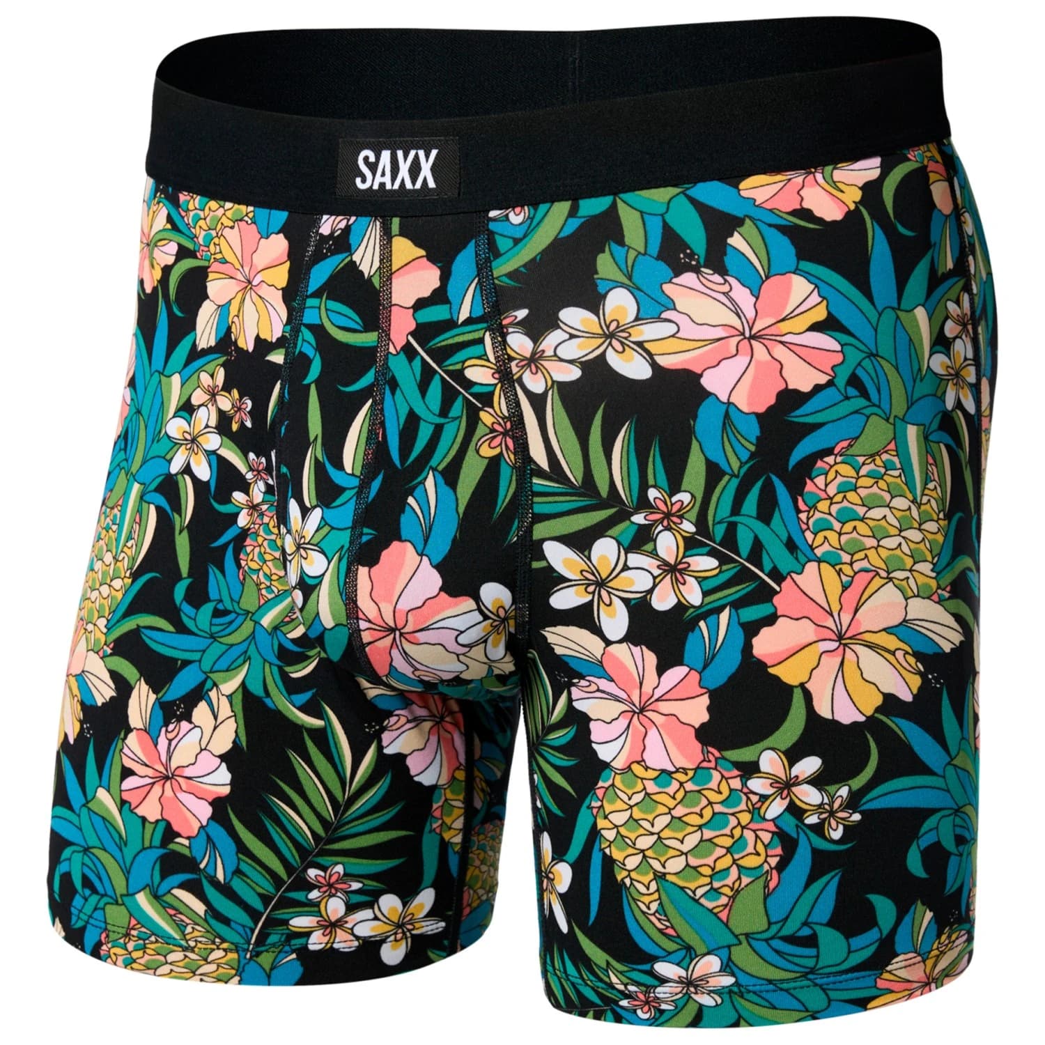 Мъжко синтетично термобельо Saxx Daytripper Boxer Brief Fly Synthetic base layer - Pineapple Field / Black