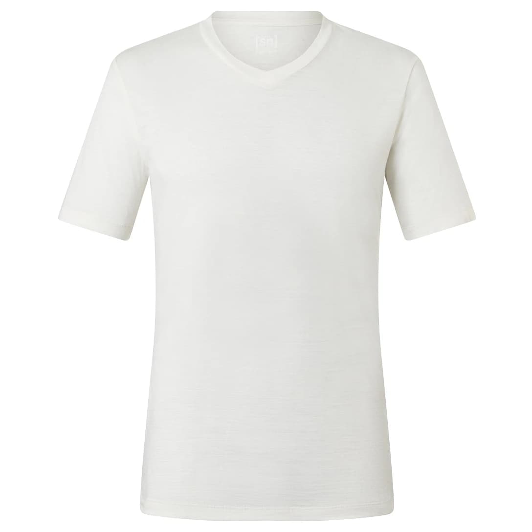 Мъжки потник Super.natural Sierra 140 V Neck T-shirt - Fresh White