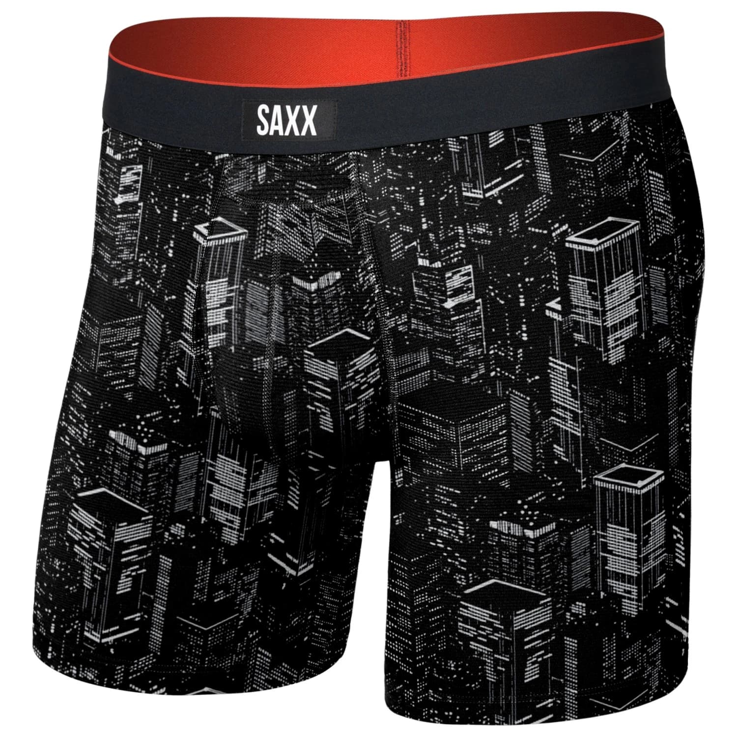 Мъжко синтетично термобельо Saxx Multi-Sport Mesh Boxer Brief Fly Synthetic base layer - Night City / Black