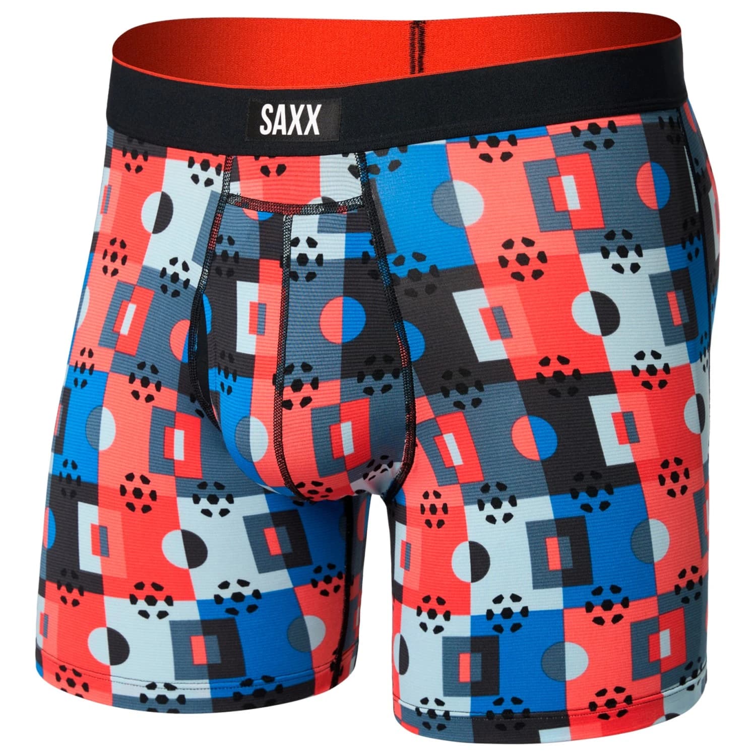 Мъжко синтетично термобельо Saxx Multi-Sport Mesh Boxer Brief Fly Synthetic base layer - Pitch Check / Multi