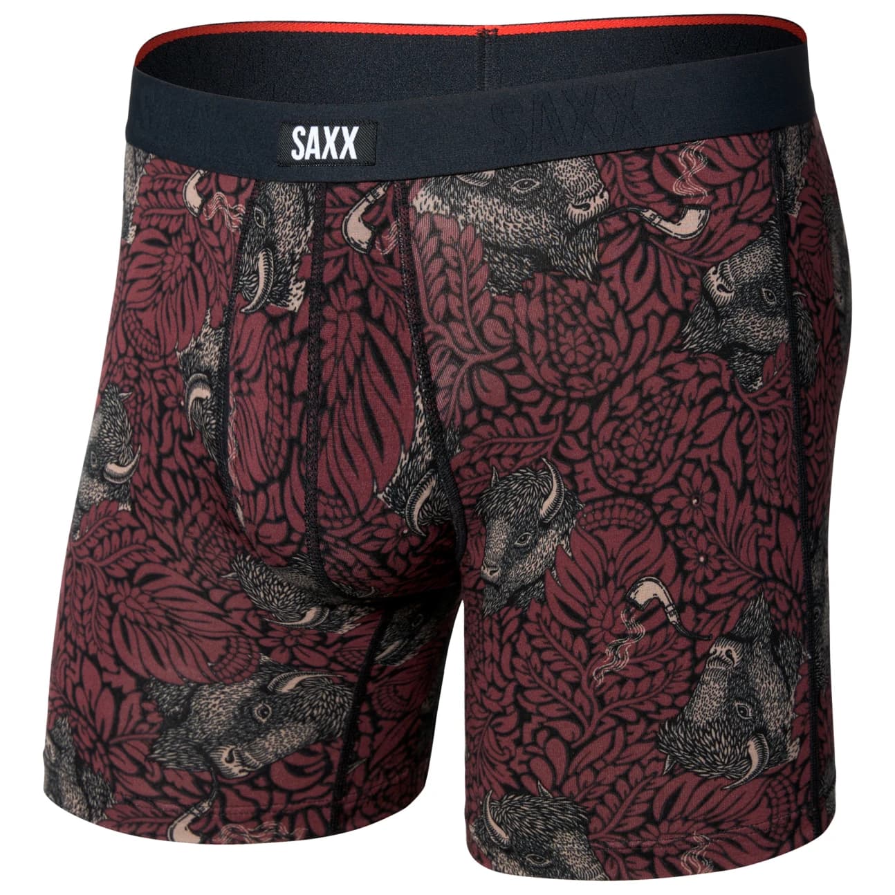 Мъжко синтетично термобельо Saxx Vibe Xtra Boxer Brief Fly Synthetic base layer - Smoking Jacket / Huckleberry