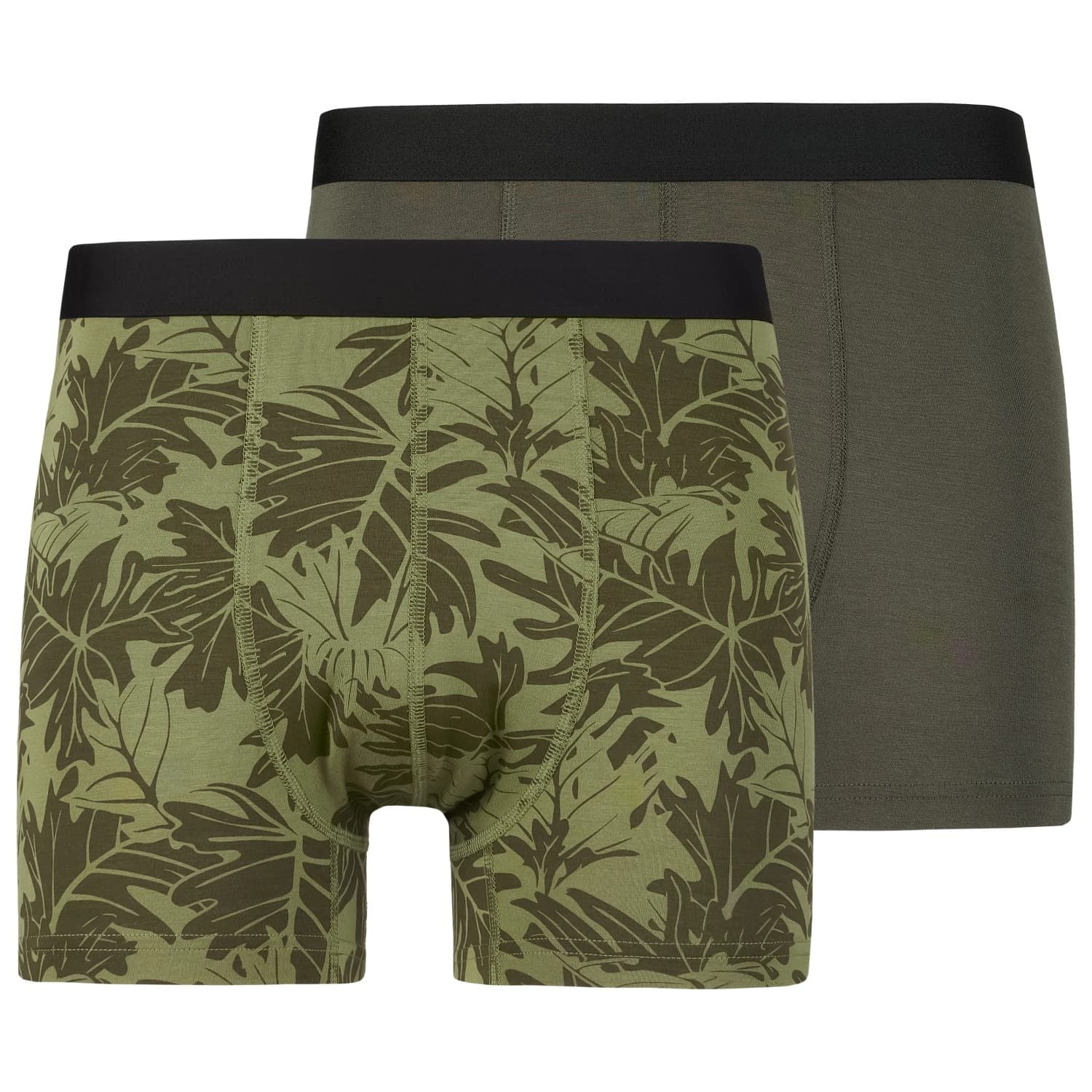 Мъжко синтетично термобельо Stoic TrosaSt. Boxer 2-Pack Boxer shorts - Moss Green Aop / Dark Olive