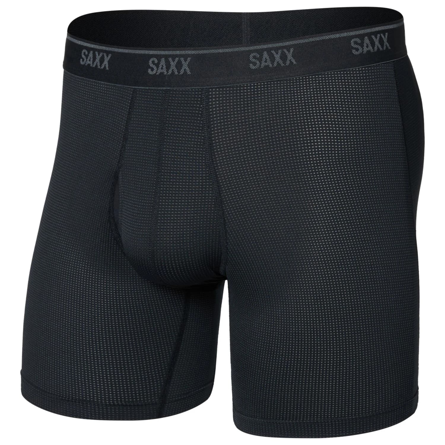 Мъжко синтетично термобельо Saxx Quest Quick-Dry Mesh Boxer Brief Fly 6'' Synthetic base layer - Black