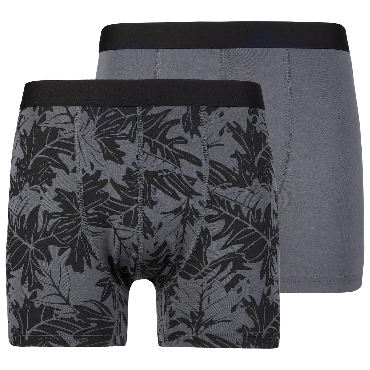 Мъжко синтетично термобельо Stoic TrosaSt. Boxer long 2-Pack Synthetic base layer - Ink Grey AOP / Black