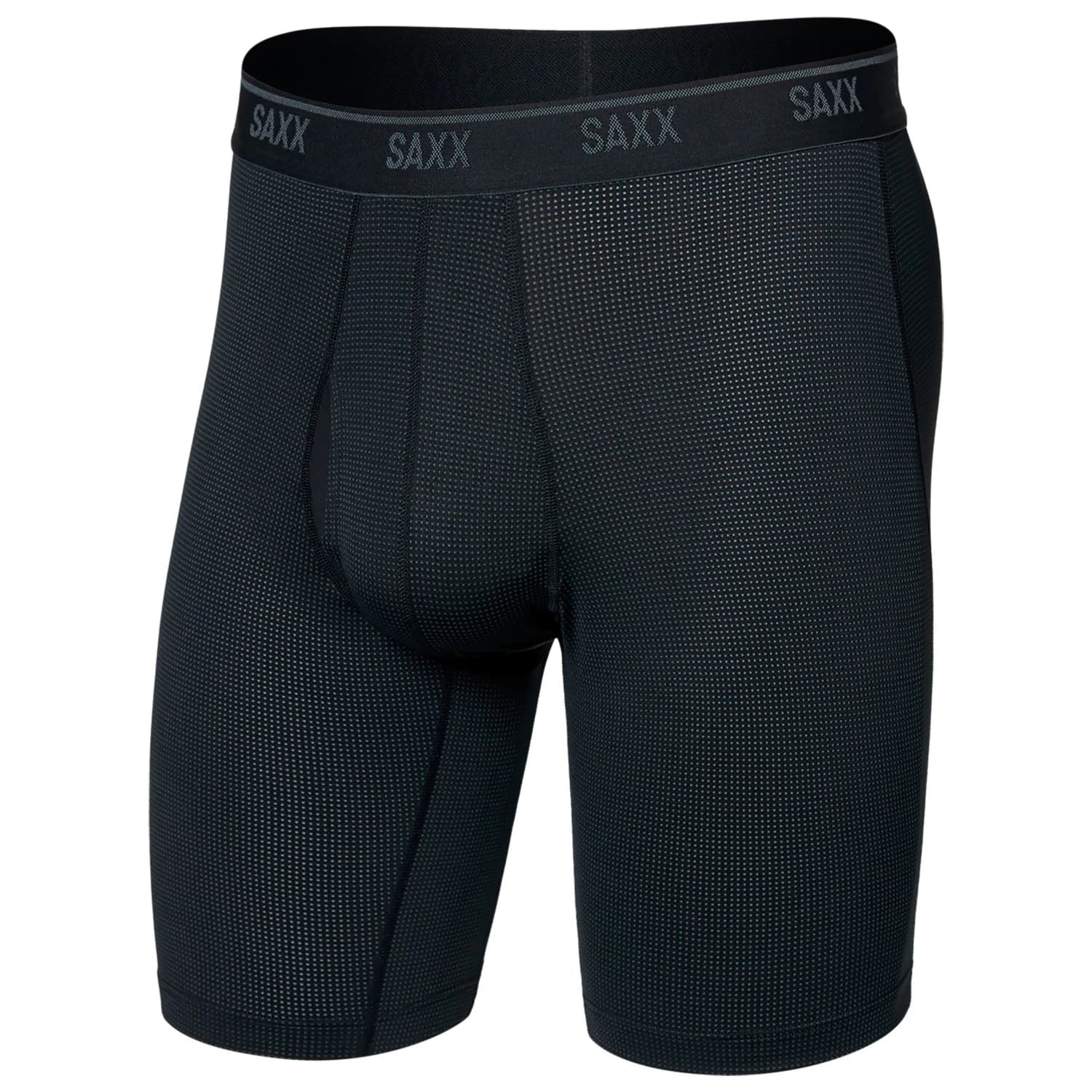 Мъжко синтетично термобельо Saxx Quest Quick-Dry Mesh Long Boxer Brief Fly Synthetic base layer - Black