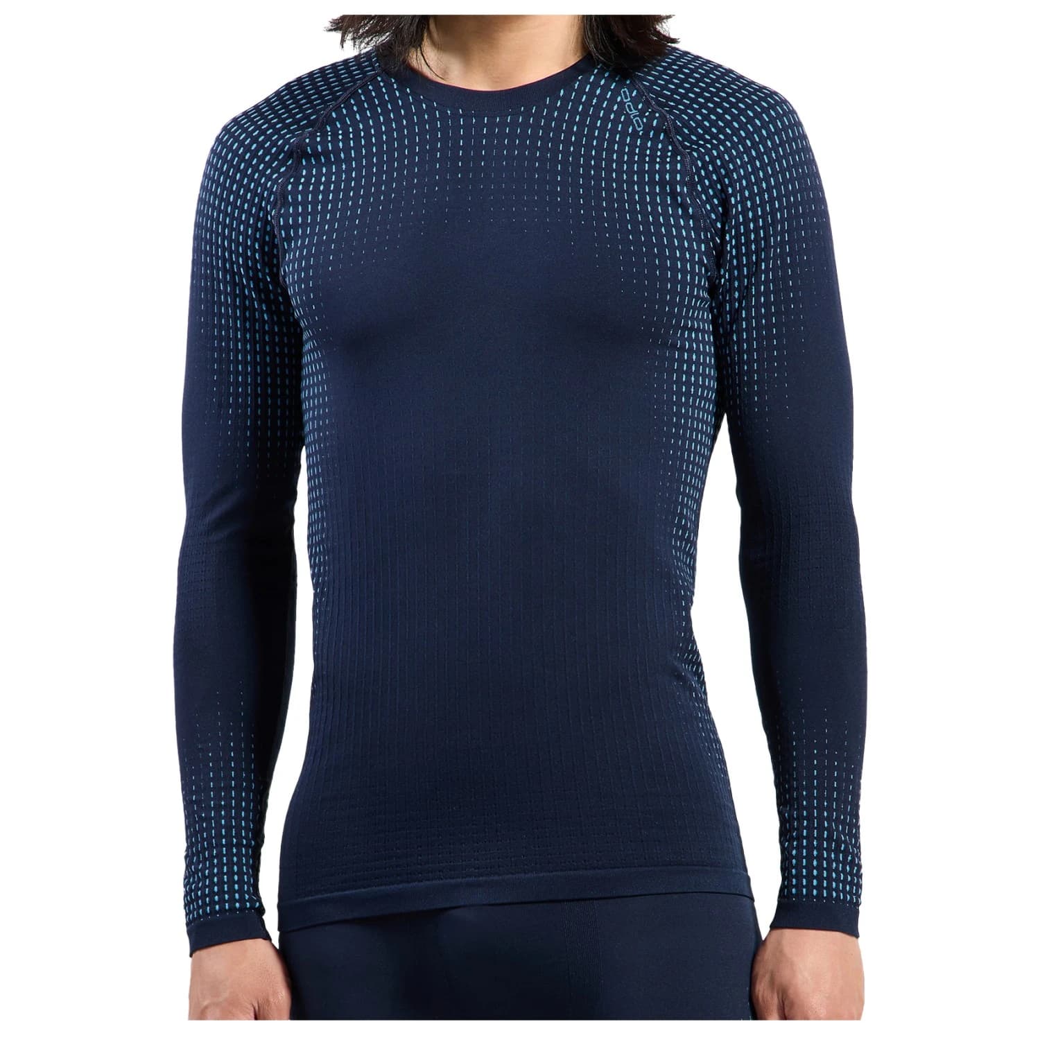 Мъжко синтетично термобельо Odlo Performance Warm Bl Top Crew Neck L/S Synthetic base layer - Dark Sapphire