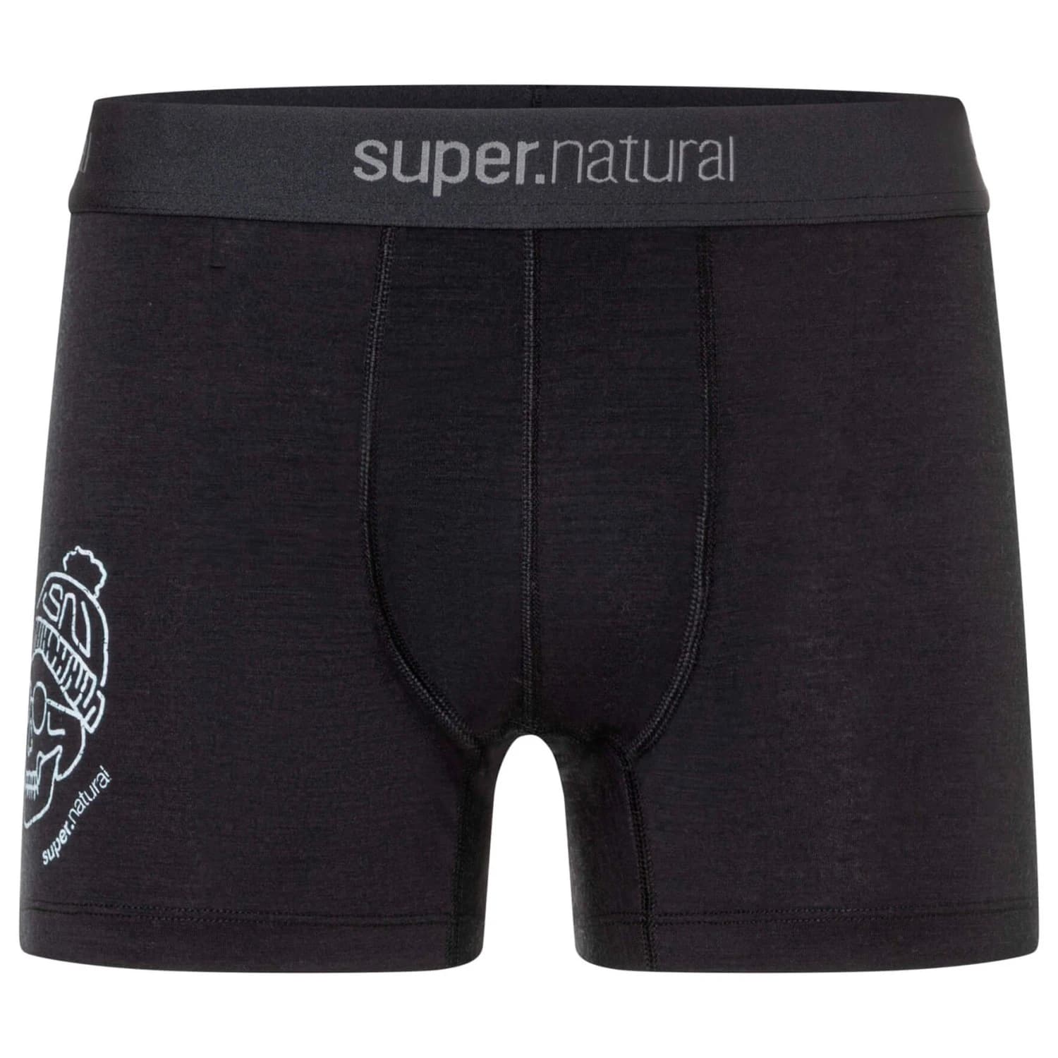 Мъжко бельо super.natural Tundra175 Frosty Boxer Briefs - Jet Black / Fresh White