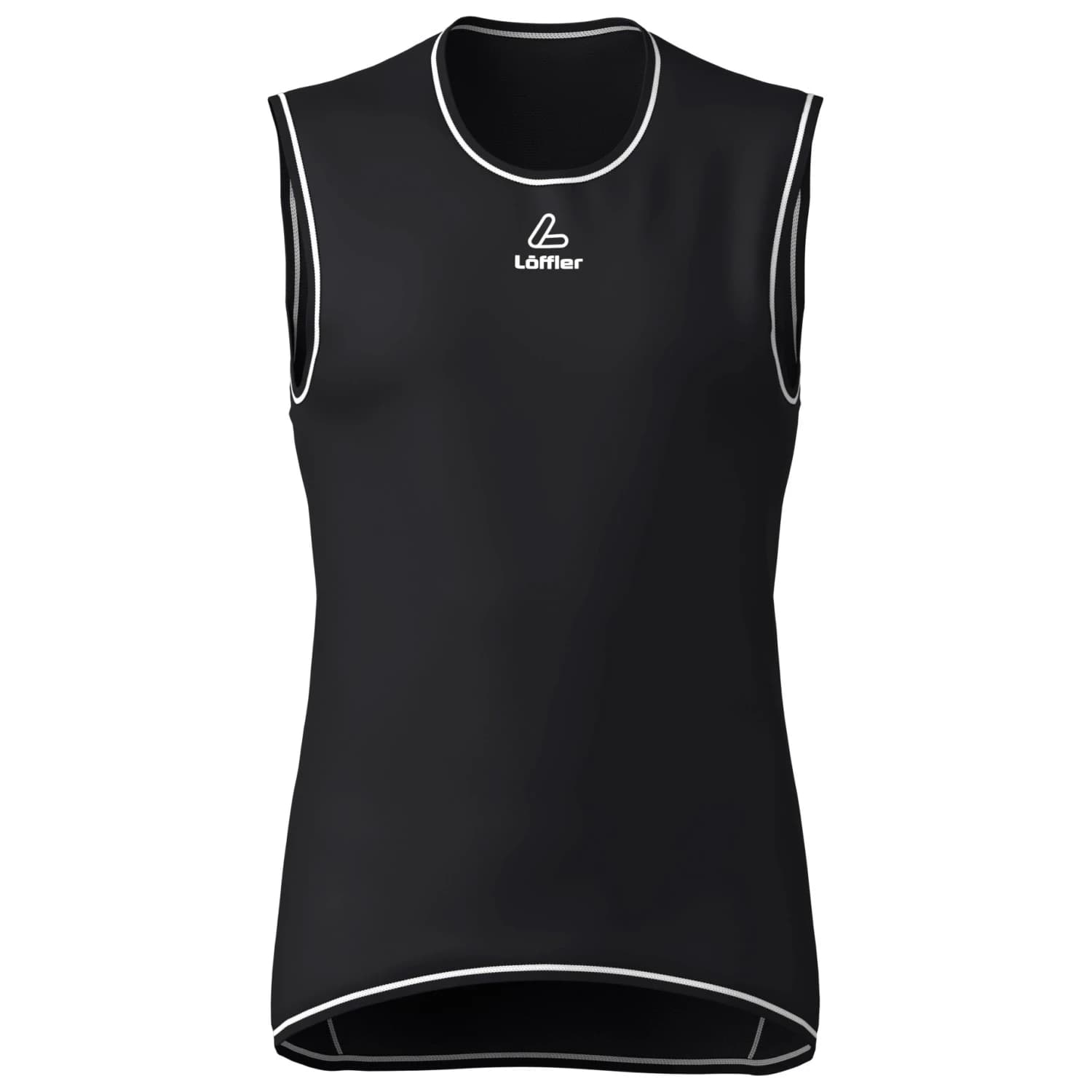 Мъжко синтетично термобельо Löffler Windproof Singlet Transtex Light 100 Synthetic base layer - Black / White