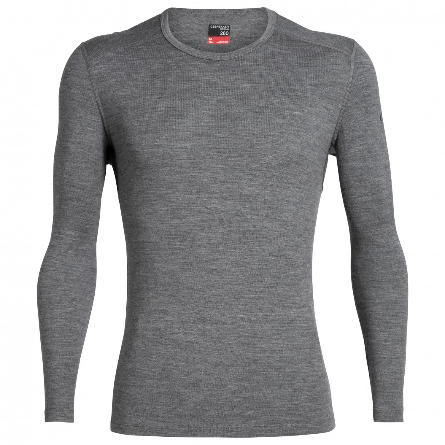 Мъжко мериносово термобельо Icebreaker 260 Tech L/S Crewe Merino base layer - Gritstone Heather