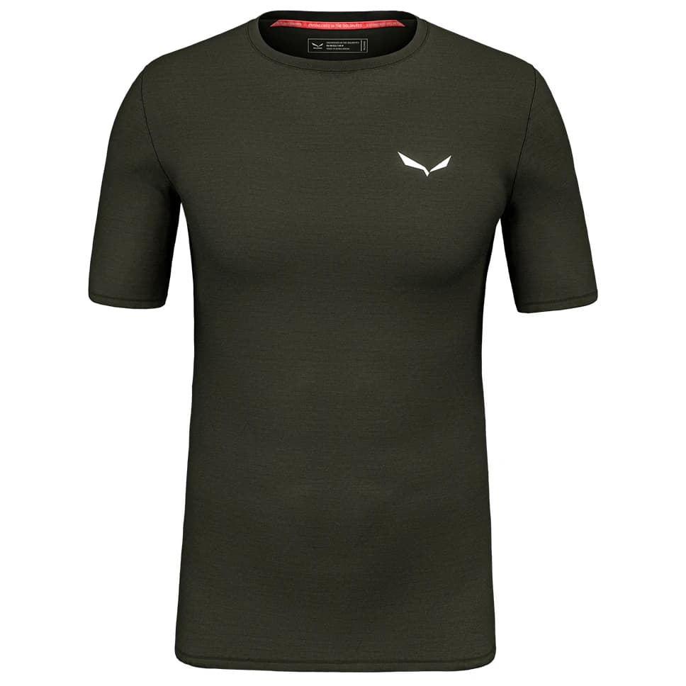 Мъжко мериносово термобельо Salewa Cristallo Warm AMR Tee Merino base layer - Dark Olive