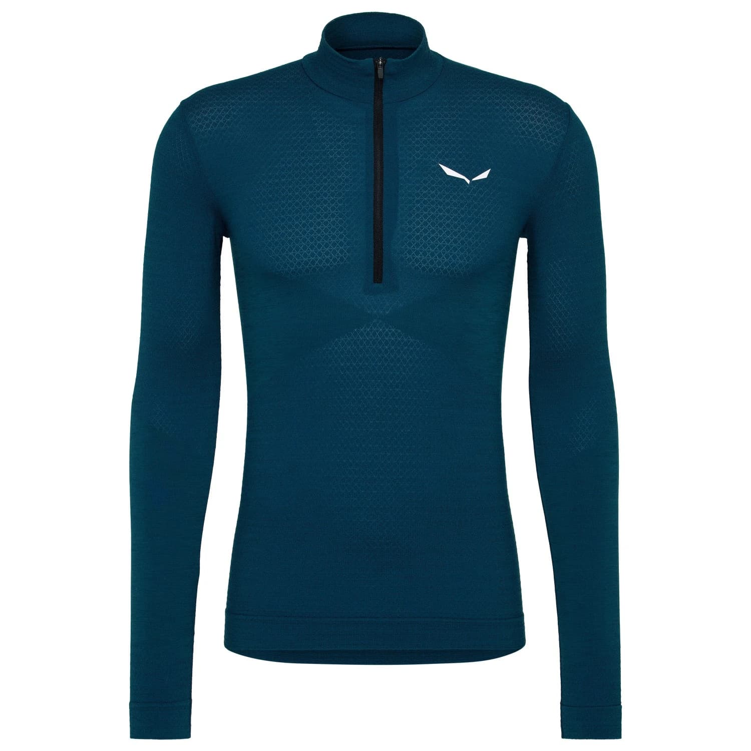Мериносово термобельо Salewa Zebru Med Warm AMR Half Zip Tee Merino base layer - Pond Blue