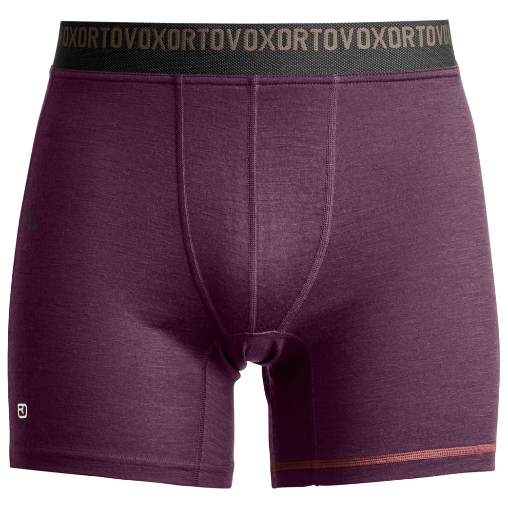 Мъжко мериносово термобельо Ortovox 185 Rock'N'Wool Boxer Merino base layer - Dark Wild Berry