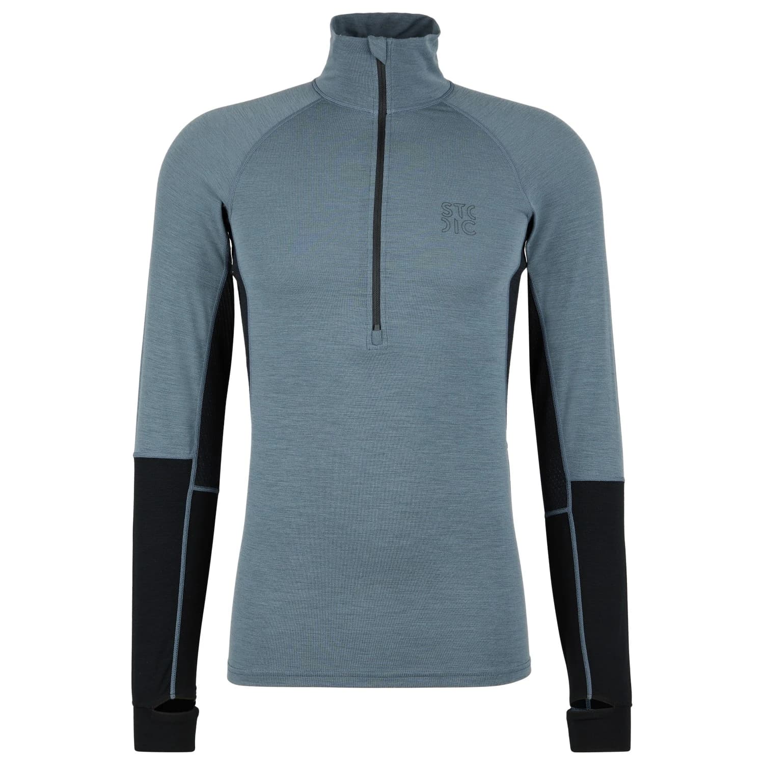 Мъжка мериносова блуза Stoic MerinoMesh150 SadjemSt. L/S Half Zip Merino base layer - Ink Grey / Black