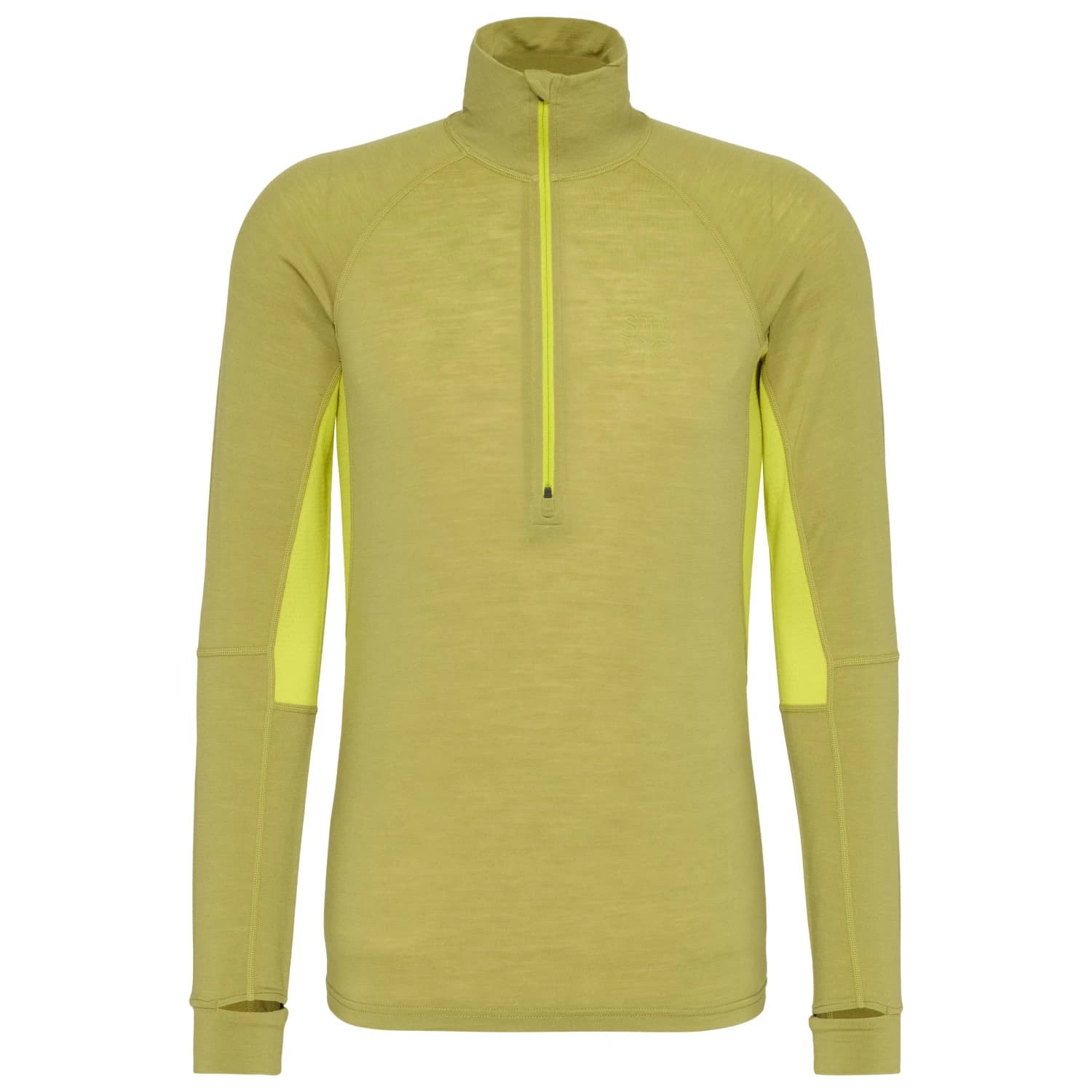 Мъжка мериносова блуза Stoic MerinoMesh150 SadjemSt. L/S Half Zip Merino base layer - Avocado Green/Lemon Green