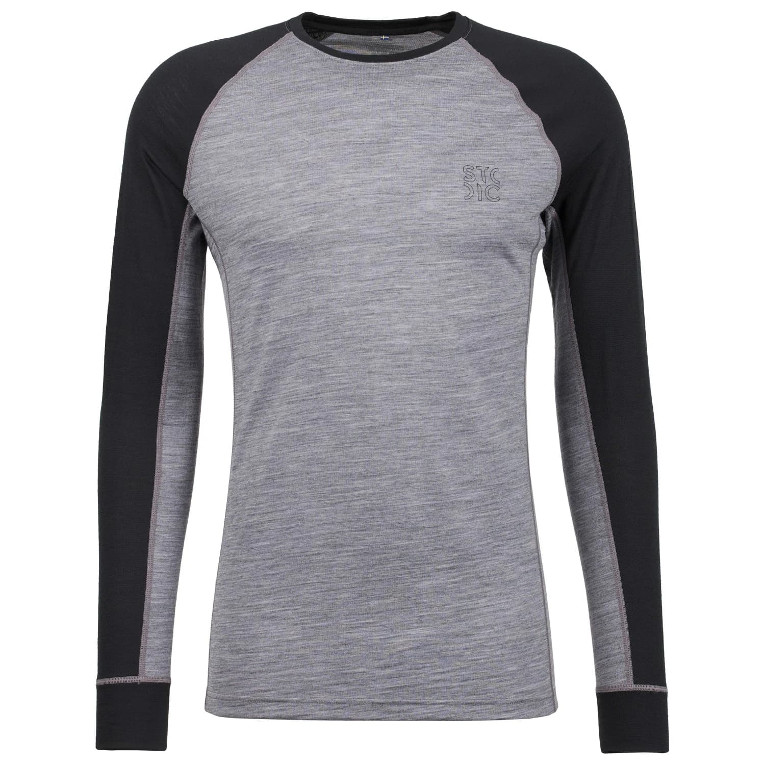 Мъжко мериносово термобельо Stoic Merino180 BengtSt. L/S Merino base layer - Black / Charcoal Grey Melange