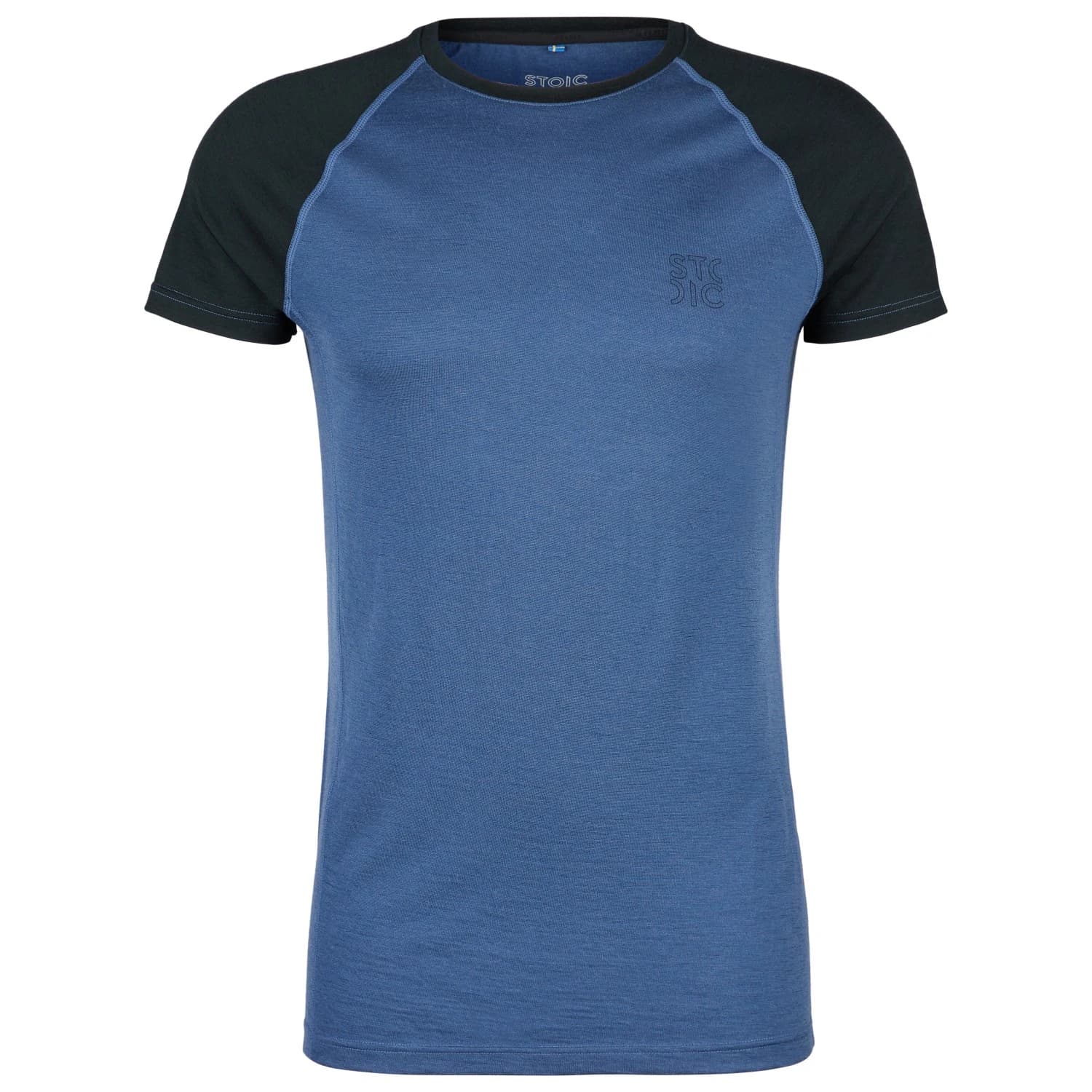 Мъжко мериносово термобельо Stoic Merino180 BengtSt. S/S Merino base layer - Black / Light Navy Blue
