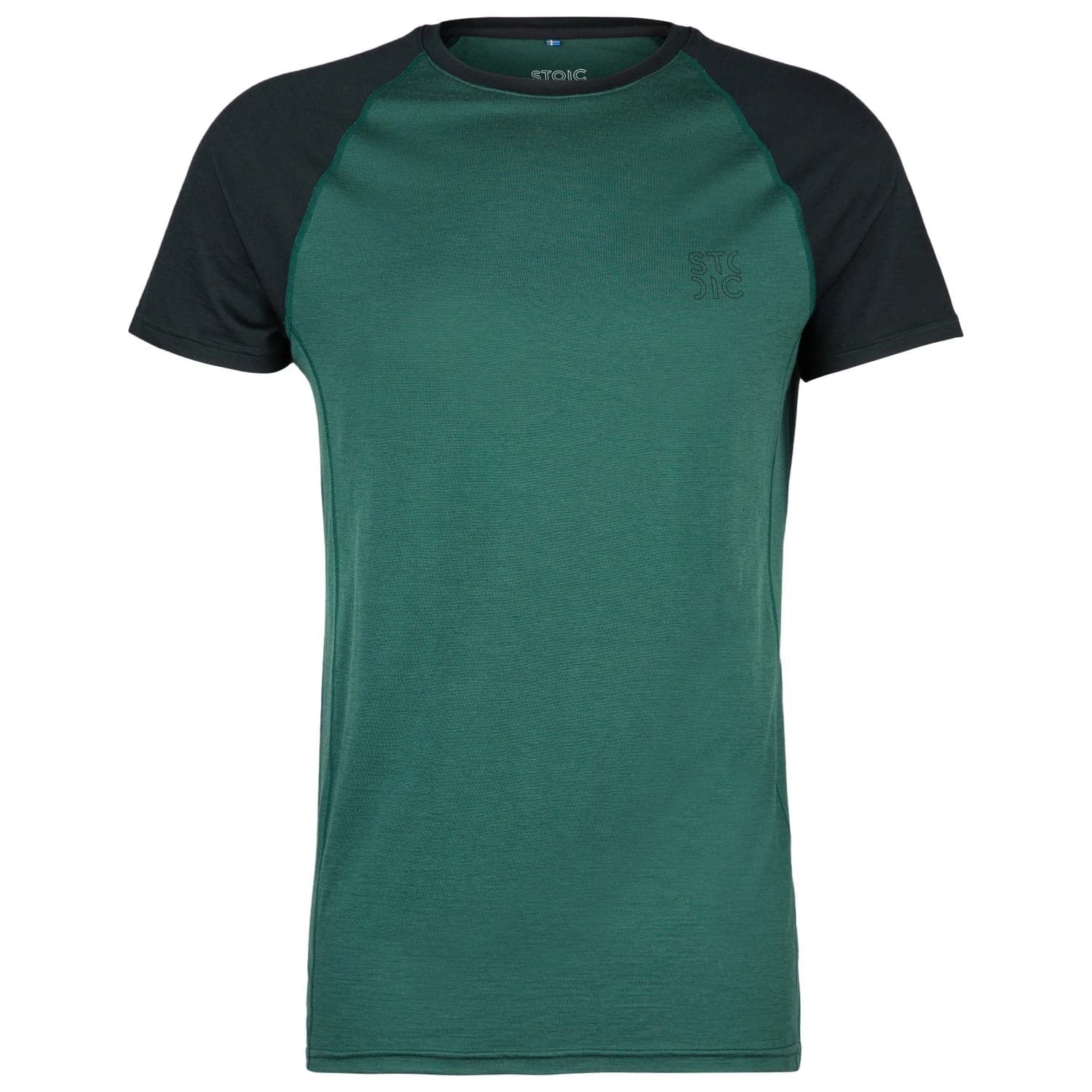 Мъжко мериносово термобельо Stoic Merino180 BengtSt. S/S Merino base layer - Black / New Pine Green