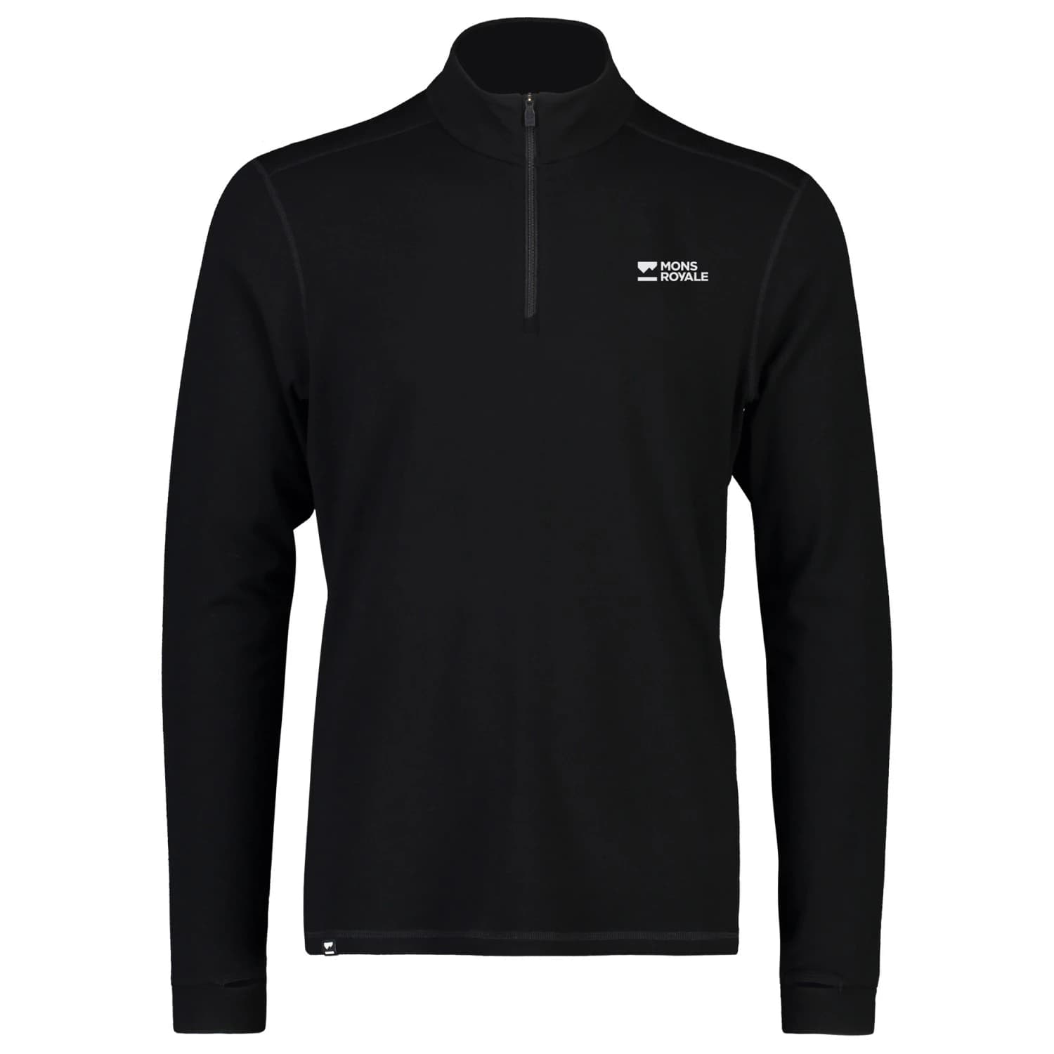 Мериносово термобельо Mons Royale Cascade Merino Flex 200 1/4 Zip L/S Merino base layer - Black