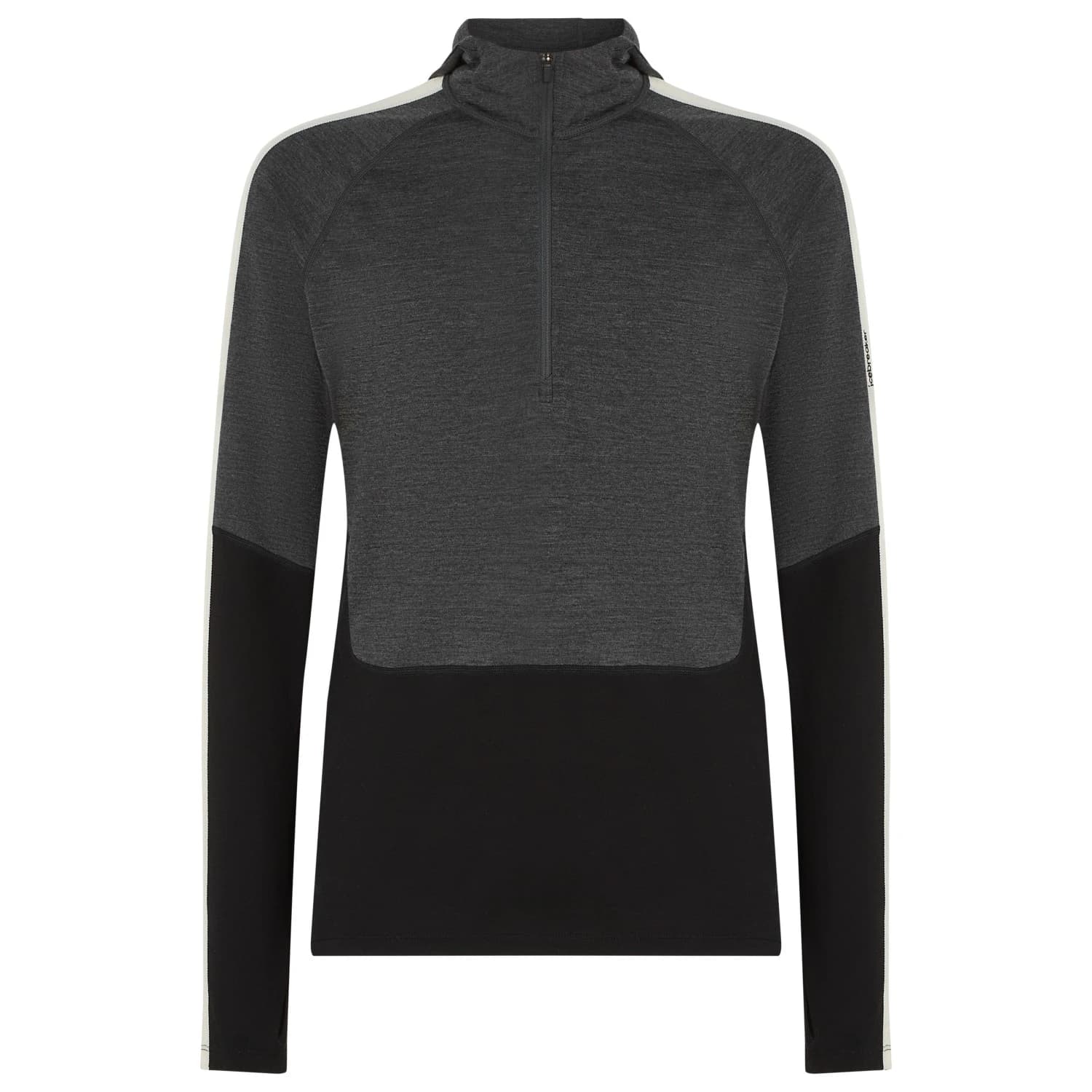 Мериносово термобельо Icebreaker Merino 200 Oasis+ L/S Half Zip Hoodie Merino base layer - Black / Jet Heather / Undyed / CB