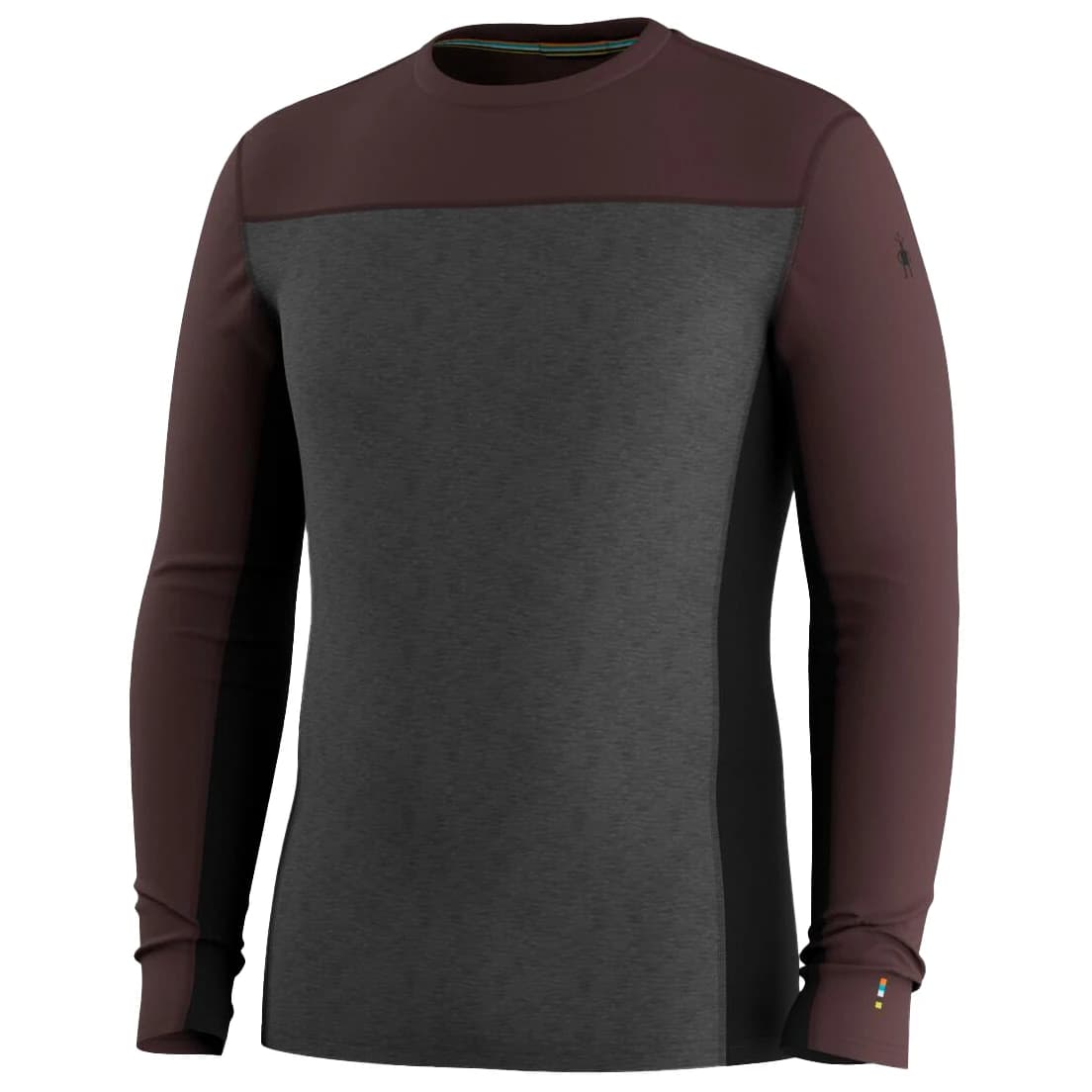 Мериносово термобельо Smartwool Classic Merino Base Layer Colorblock Crew Merino base layer - Mink / Charcoal