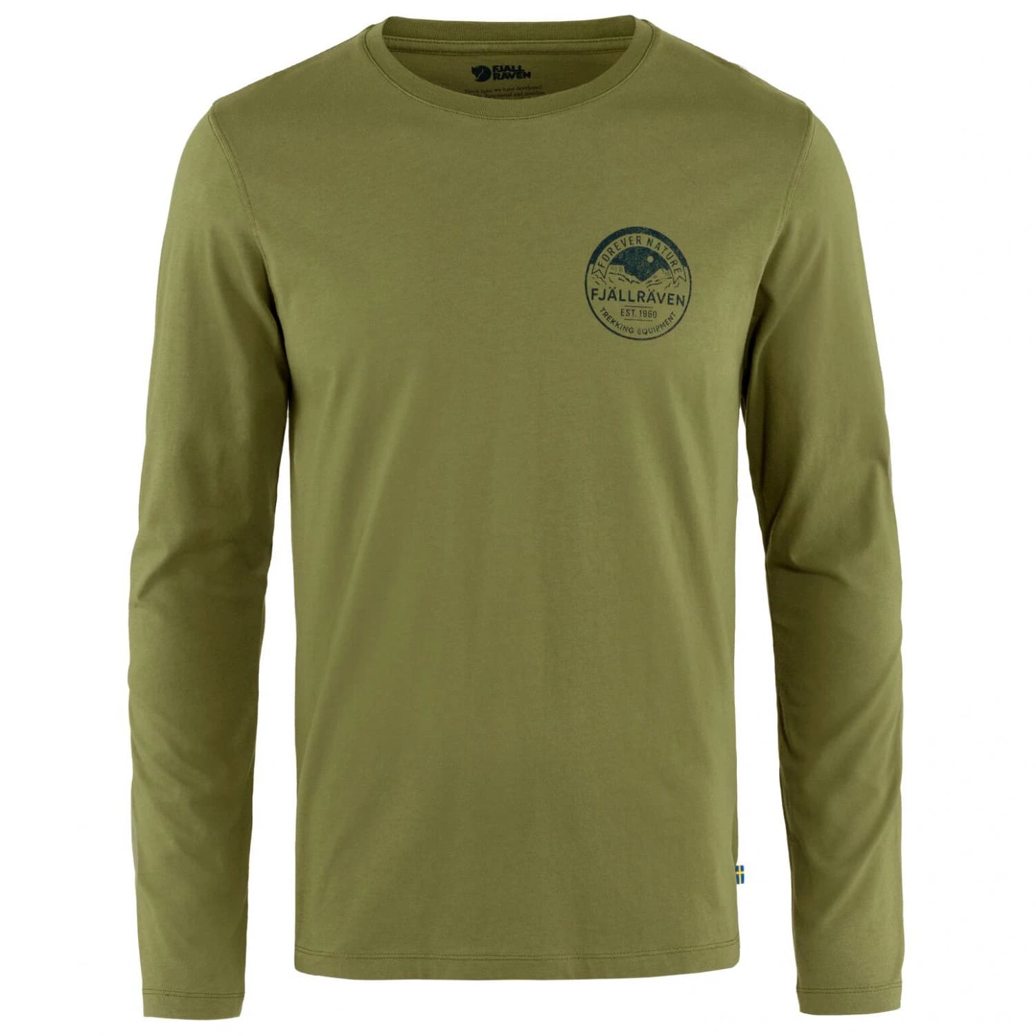 Мъжка блуза с дълъг ръкав Fjällräven Forever Nature Badge L/S T-Shirt Longsleeve - Caper Green