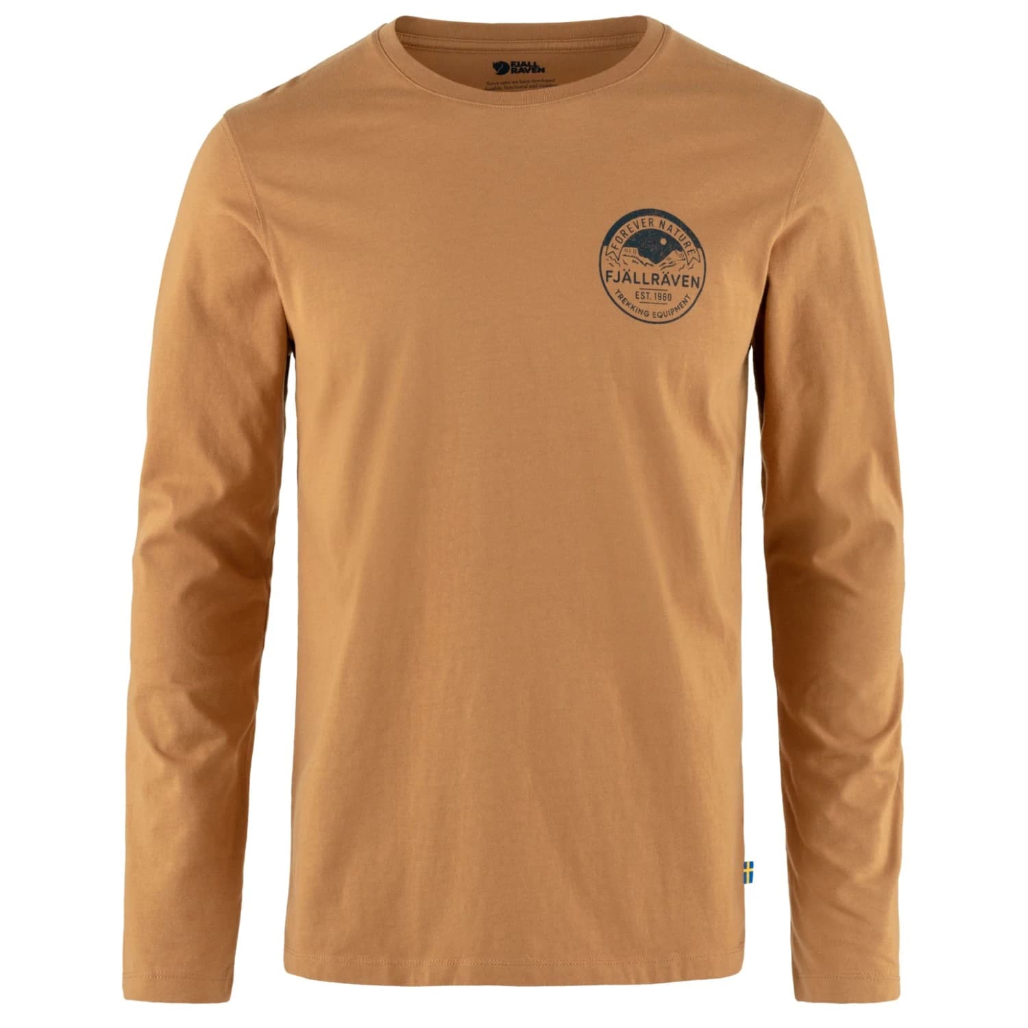 Мъжка блуза с дълъг ръкав Fjällräven Forever Nature Badge L/S T-Shirt Longsleeve - Buckwheat Brown