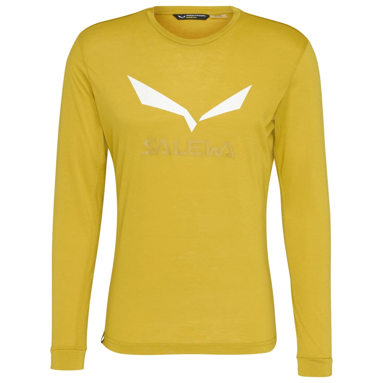 Спортна тениска Salewa Solidlogo Dry L/S Tee Longsleeve - Olive Oil