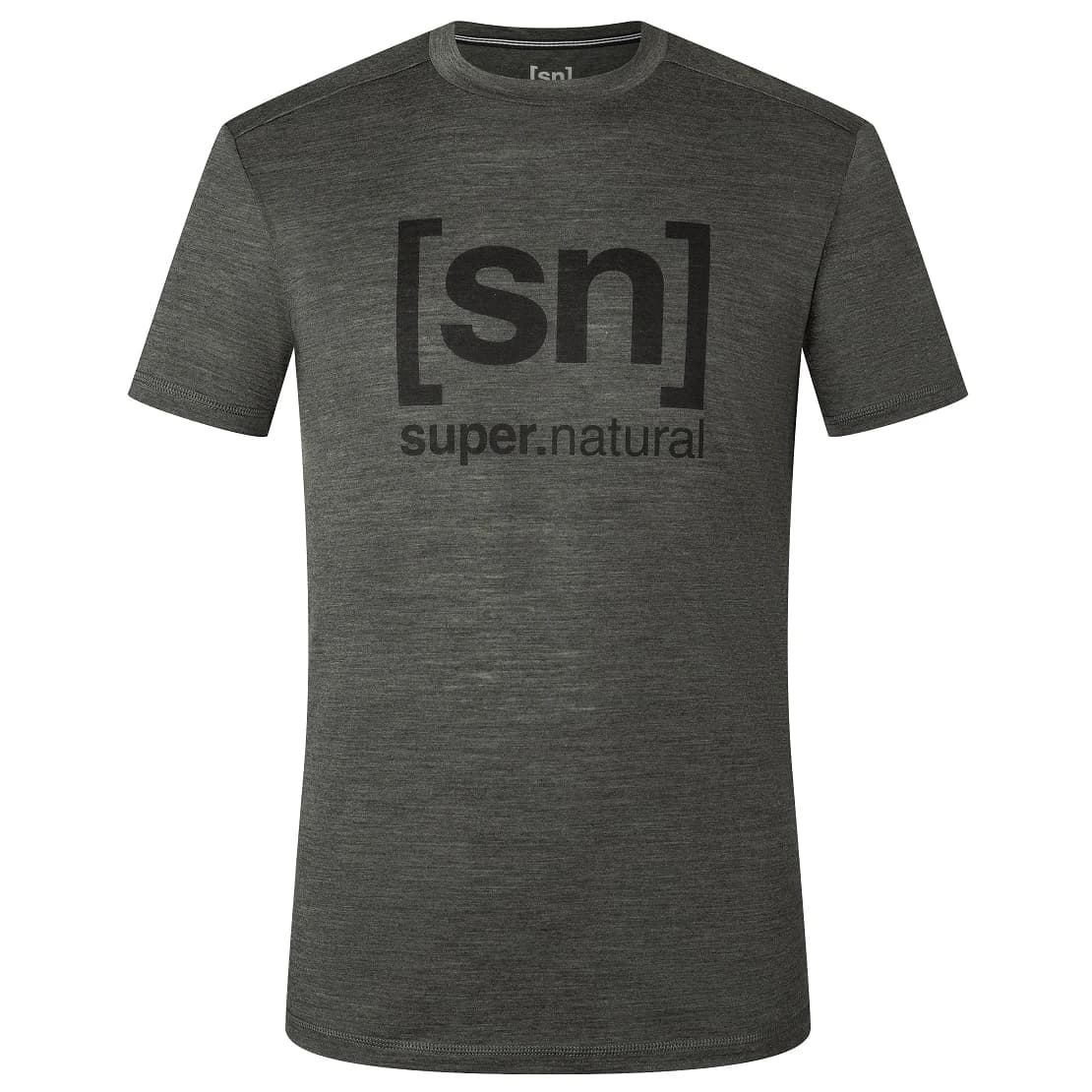 Мериносова блуза super.natural Logo Tee T-shirt - Pirate Grey Melange / Jet Black