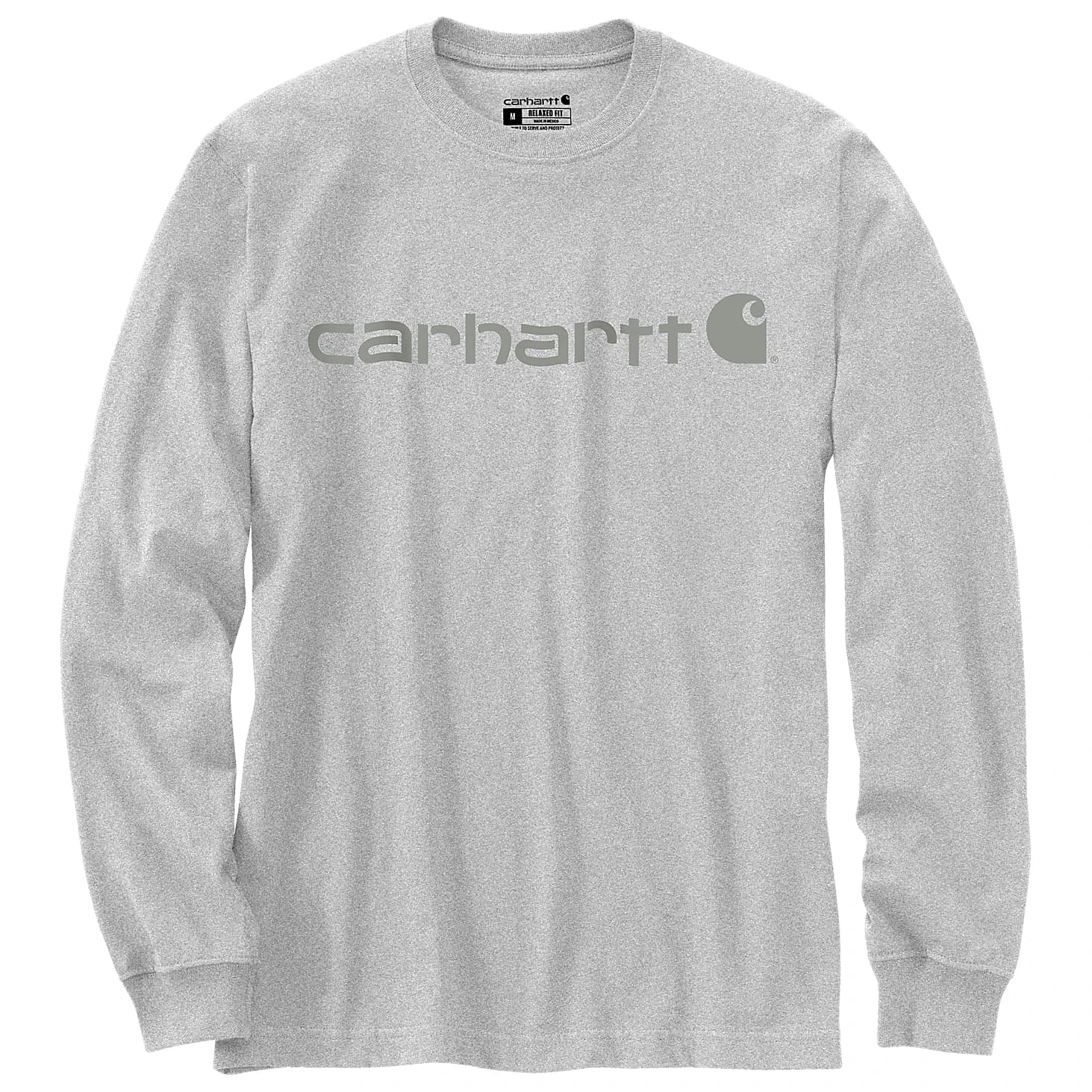 Мъжка блуза с дълъг ръкав Carhartt Core Logo L/S Longsleeve - Heather Gray / Gray
