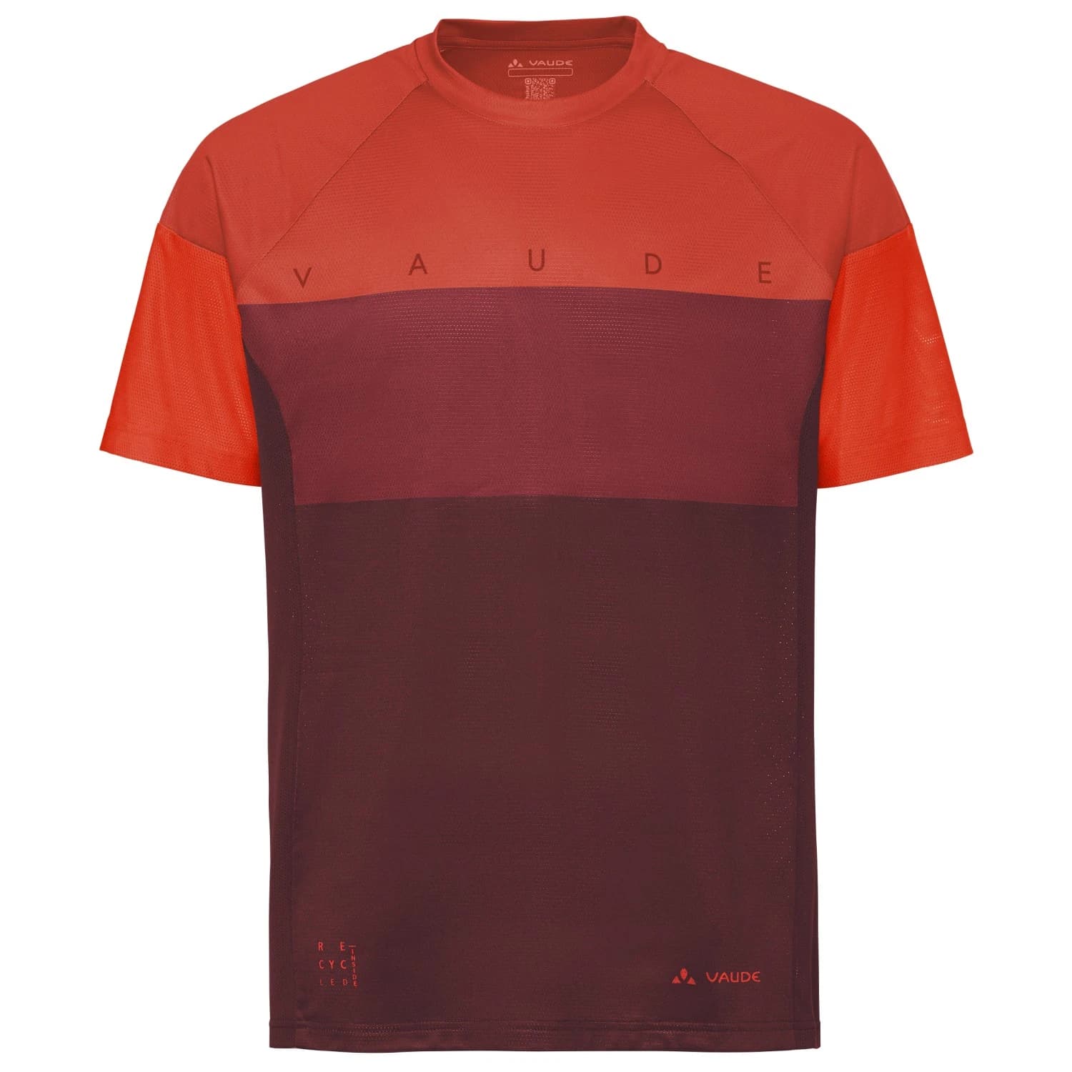 Мъжка фланелка с къс ръкав за колоездене Vaude Moab T-Shirt VI Sport shirt - Glowing Red / Black
