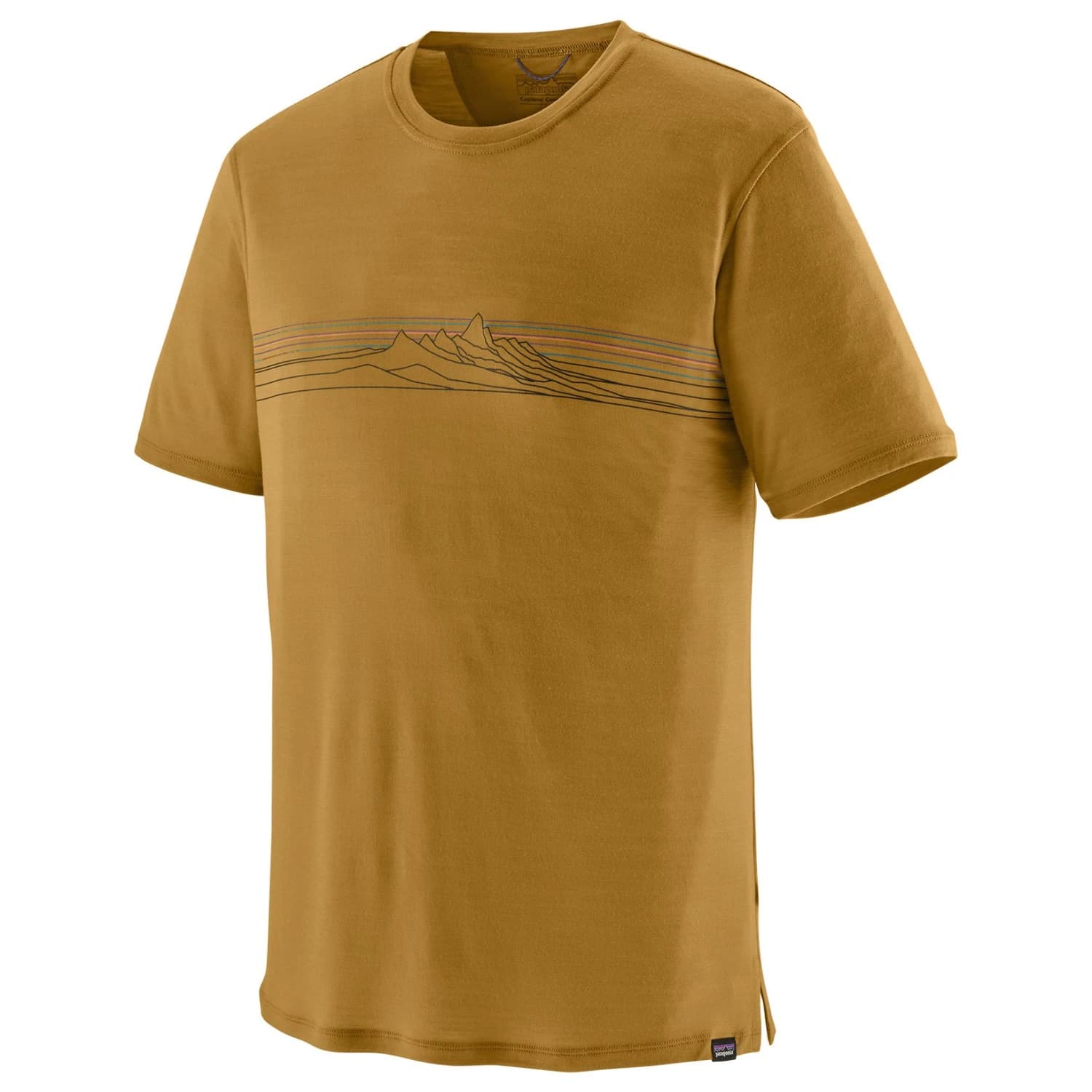 Мъжка мериносова блуза Patagonia Cap Cool Merino Graphic Shirt Merino shirt - Strata Stripe: Bobcat Brown
