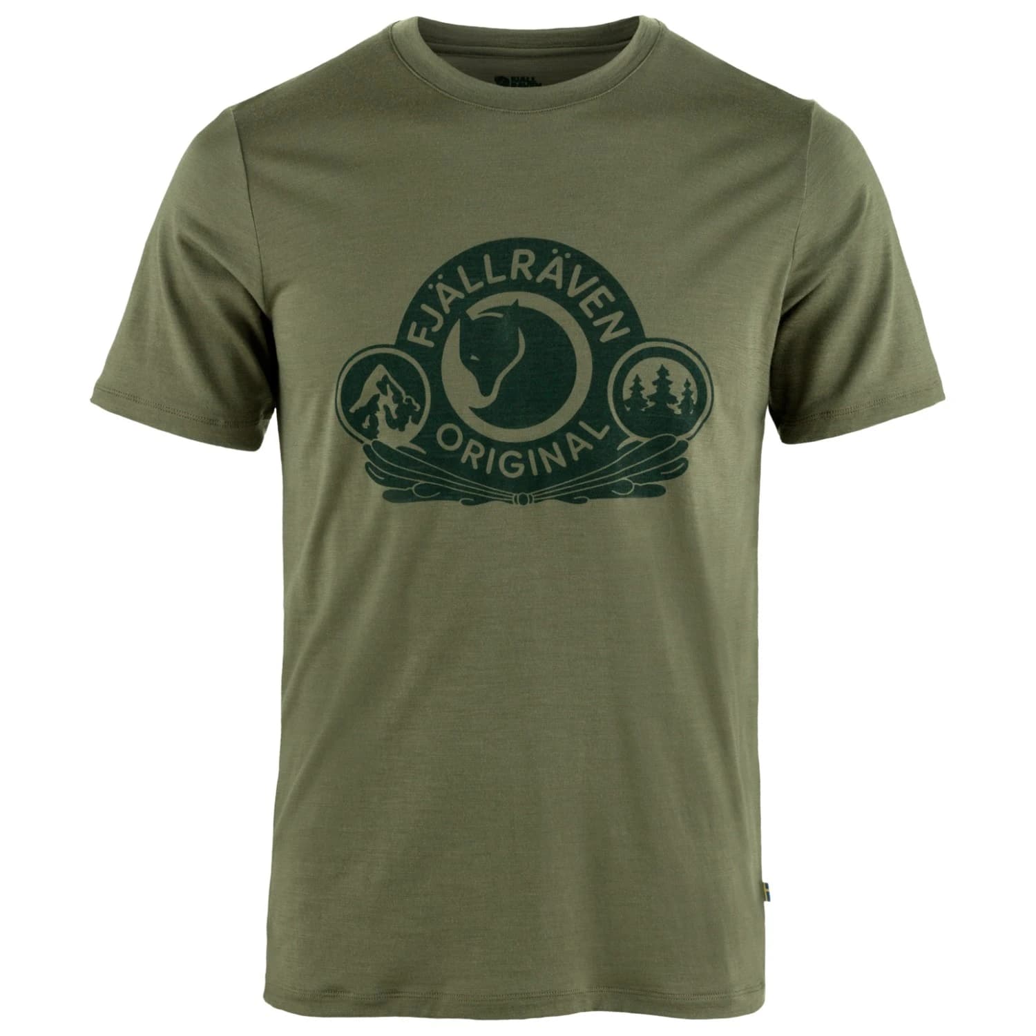 Мъжка мериносова блуза Fjällräven Abisko Wool Classic S/S Merino shirt - Laurel Green