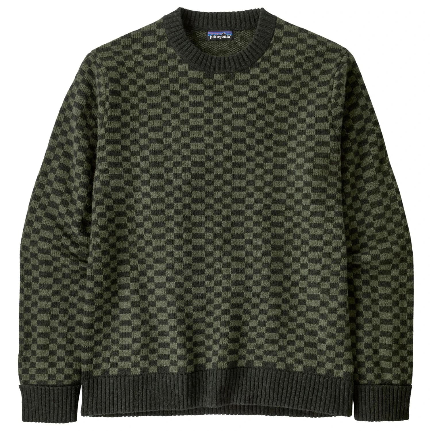 Мъжки вълнен пуловер Patagonia Recycled Wool Sweater Jumper - Finned: Old Growth Green