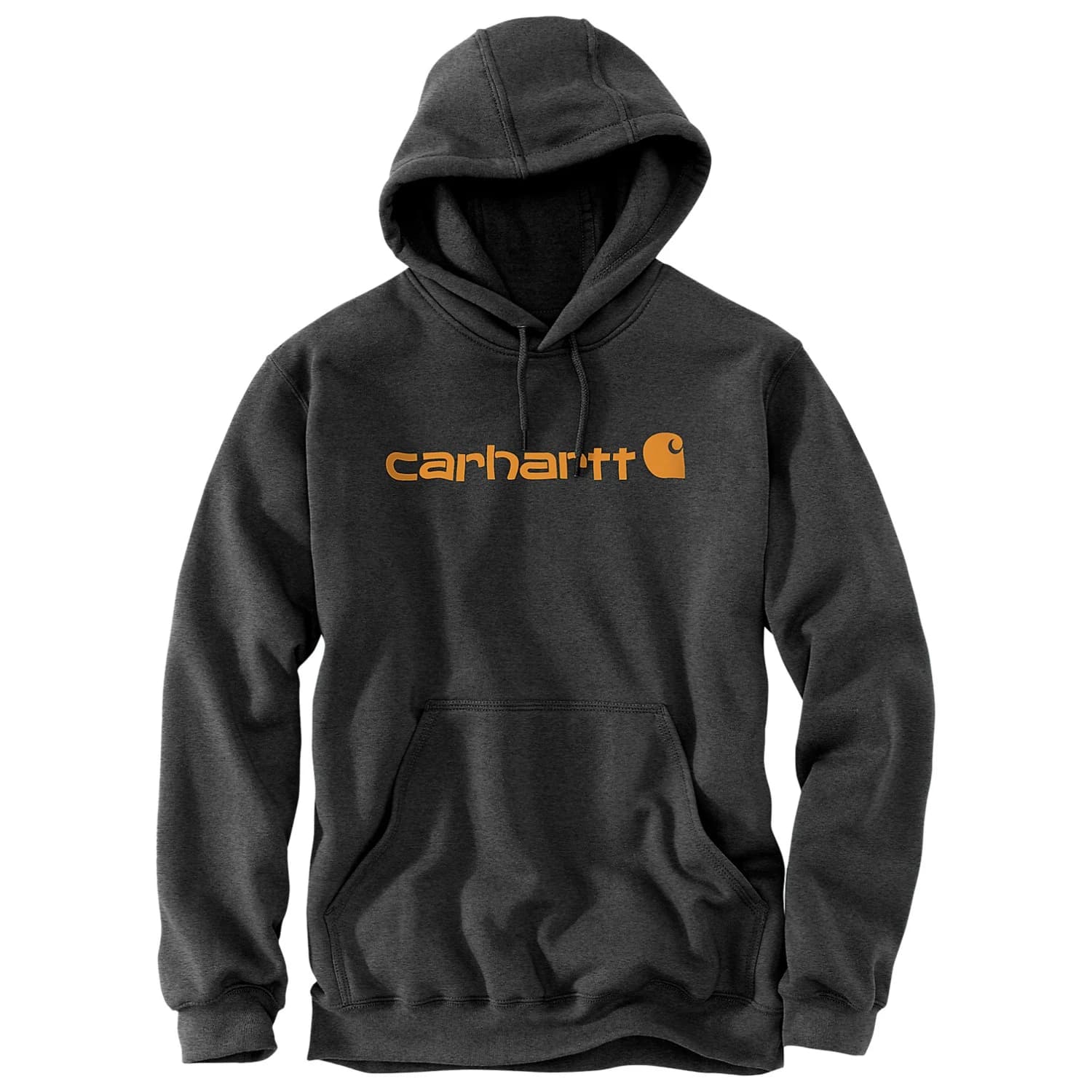 Мъжки суичър Carhartt Signature Logo Sweatshirt Hoodie - Carbon Heather / Carhartt Gold
