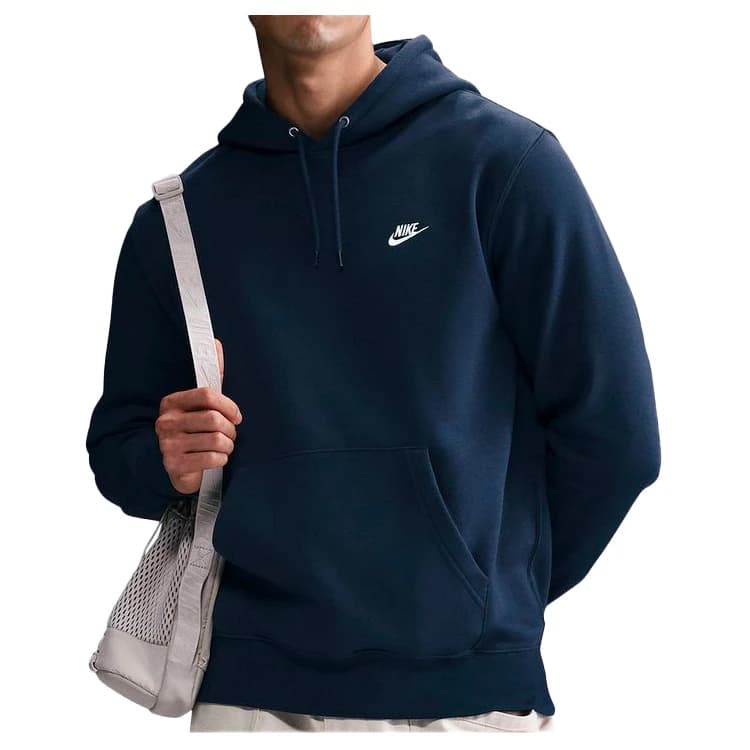Мъжки суичър Nike Club Basketball Pull-Over Hoodie - Obsidian / Obsidian / White