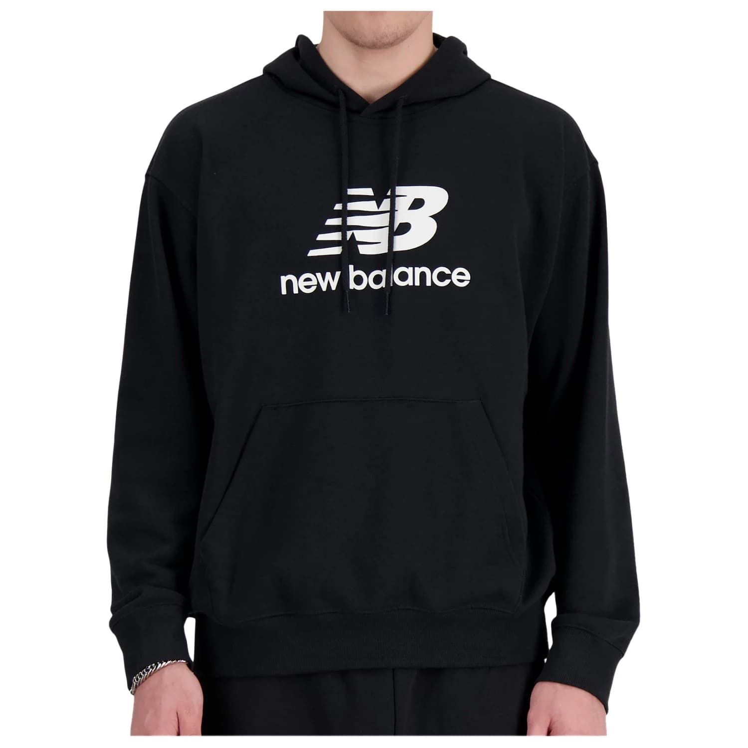 Мъжки суичър New Balance Sport Essentials Fleece Logo Hoodie - Black
