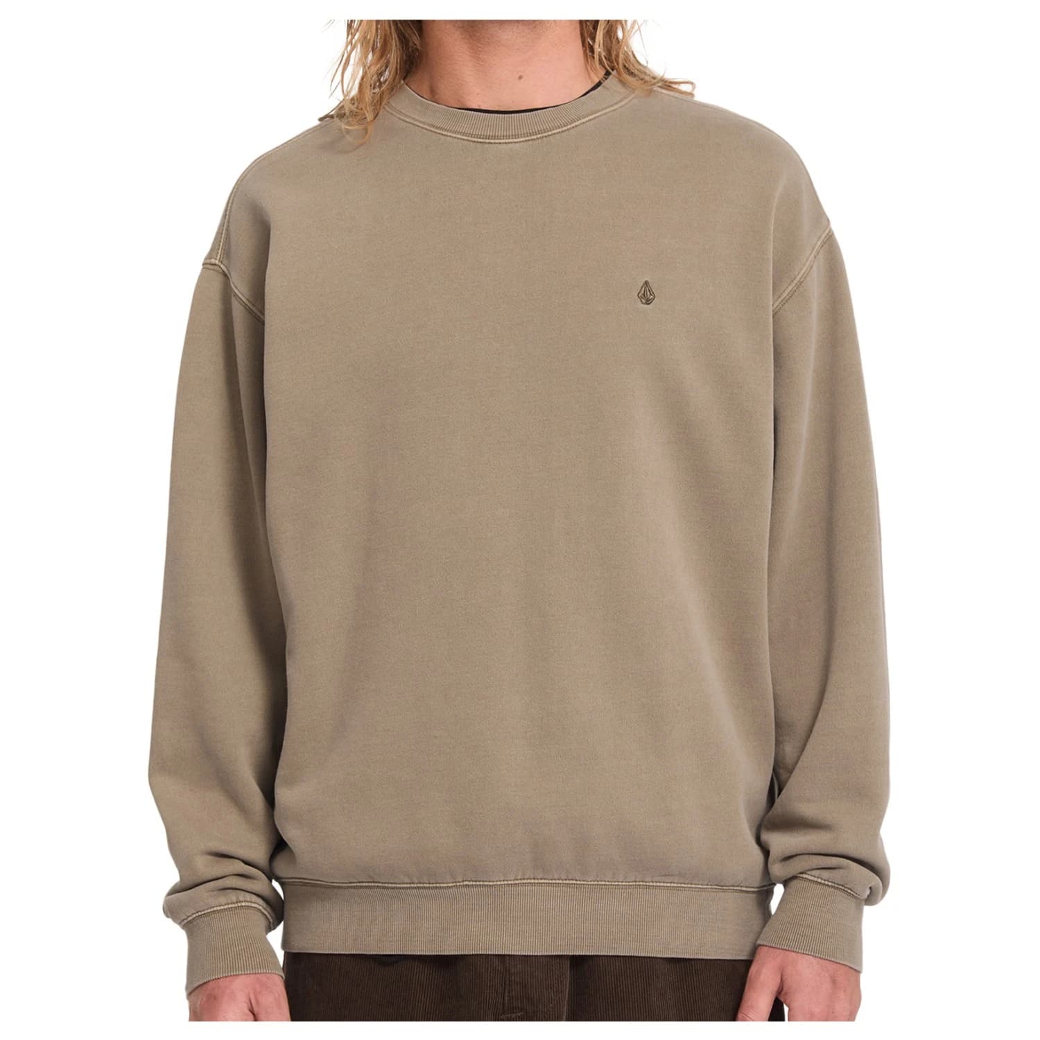 Мъжки пуловер Volcom Single Stone Pw Crew Jumper - Earth