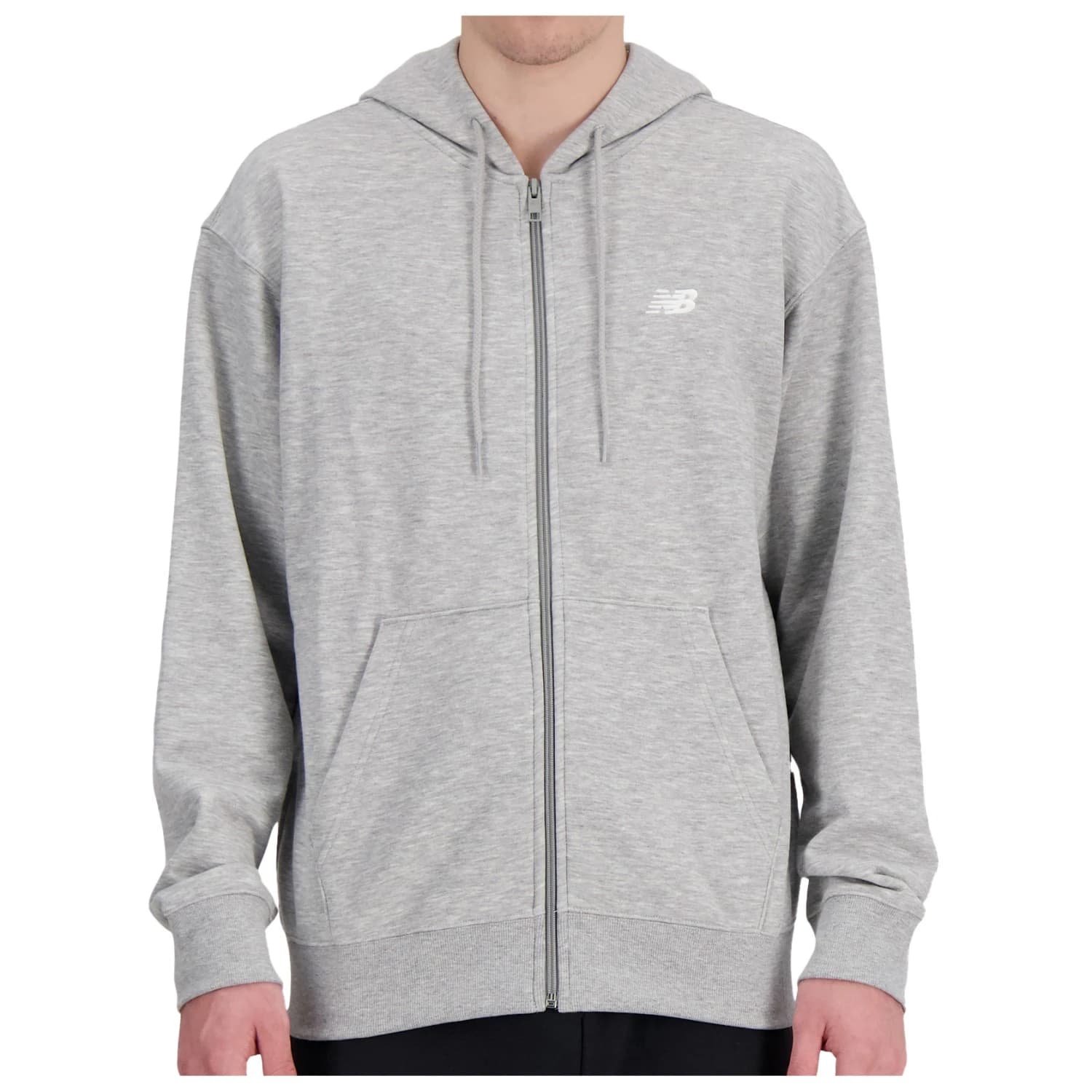 Мъжки суичър New Balance Sport Essentials Logo Fleece Full Zip Hoodie - Athletic Grey