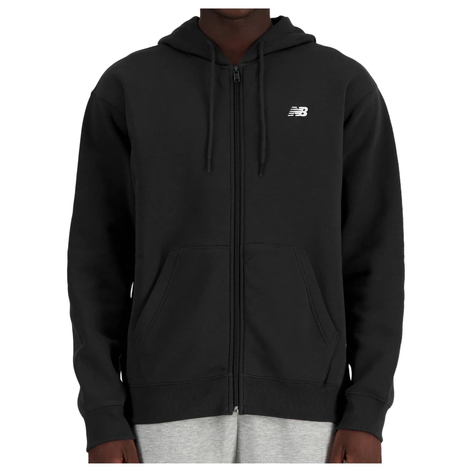 Мъжки суичър New Balance Sport Essentials Logo Fleece Full Zip Hoodie - Black