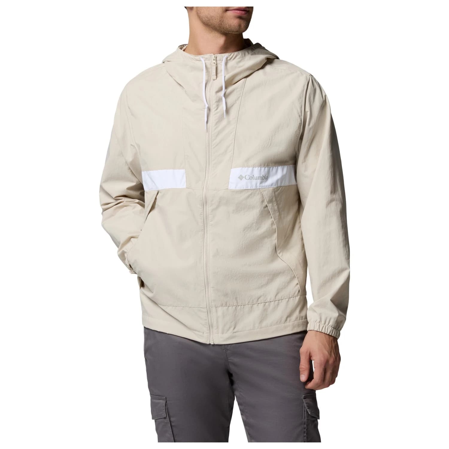 Мъжко ветрозащитно яке Columbia Spire Valley Hooded Windbreaker Windproof jacket - Dark Stone / White