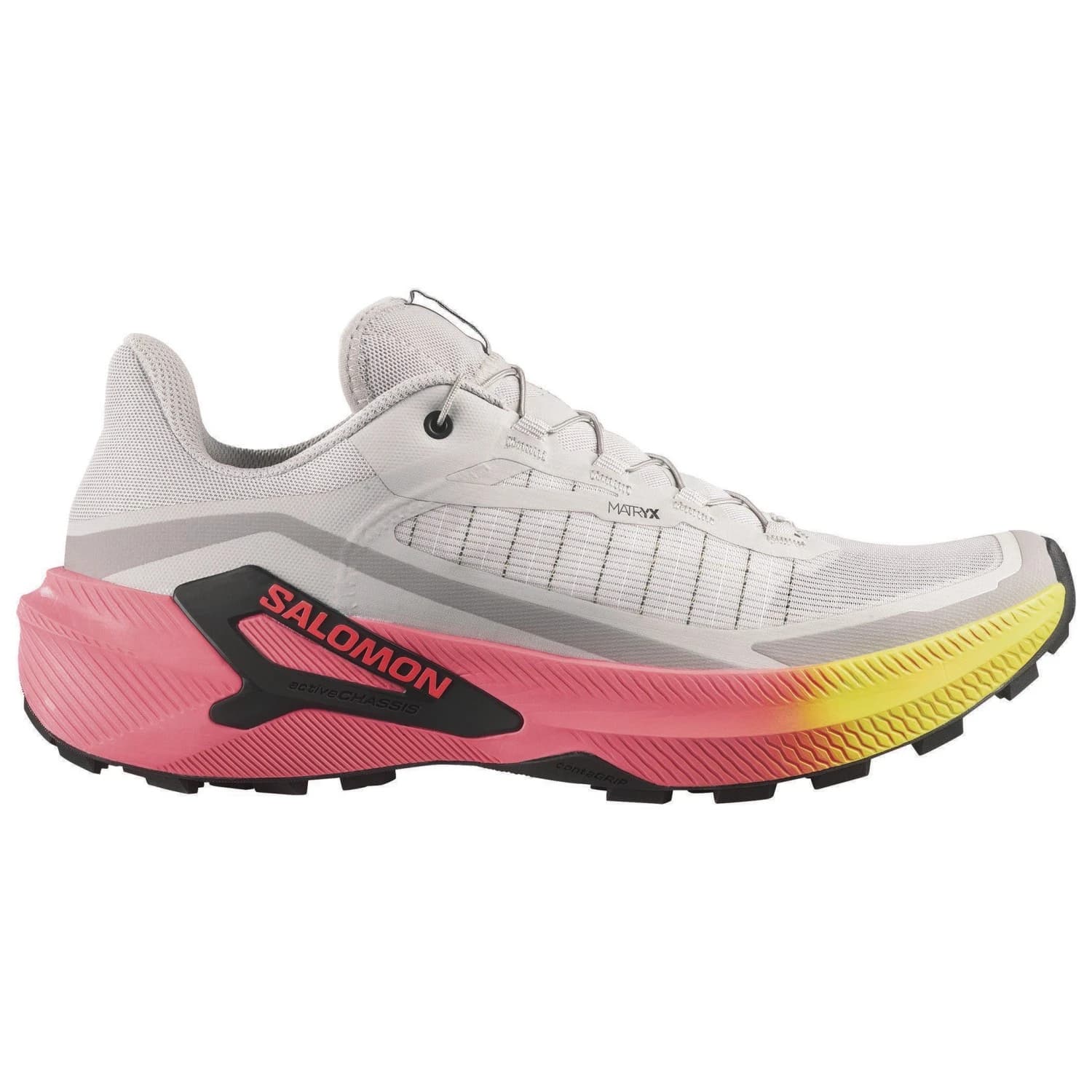 Мъжки мултиспорт обувки Salomon Genesis 2 Trail running shoes - Gray Violet / Safety Yellow / Neon Flame