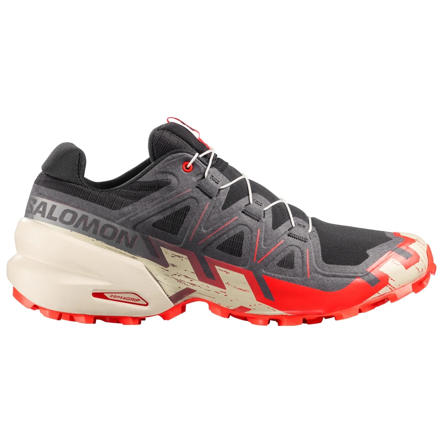 Мъжки маратонки Salomon Speedcross 6 Trail running shoes - Black / Fiery Red / Almond Milk