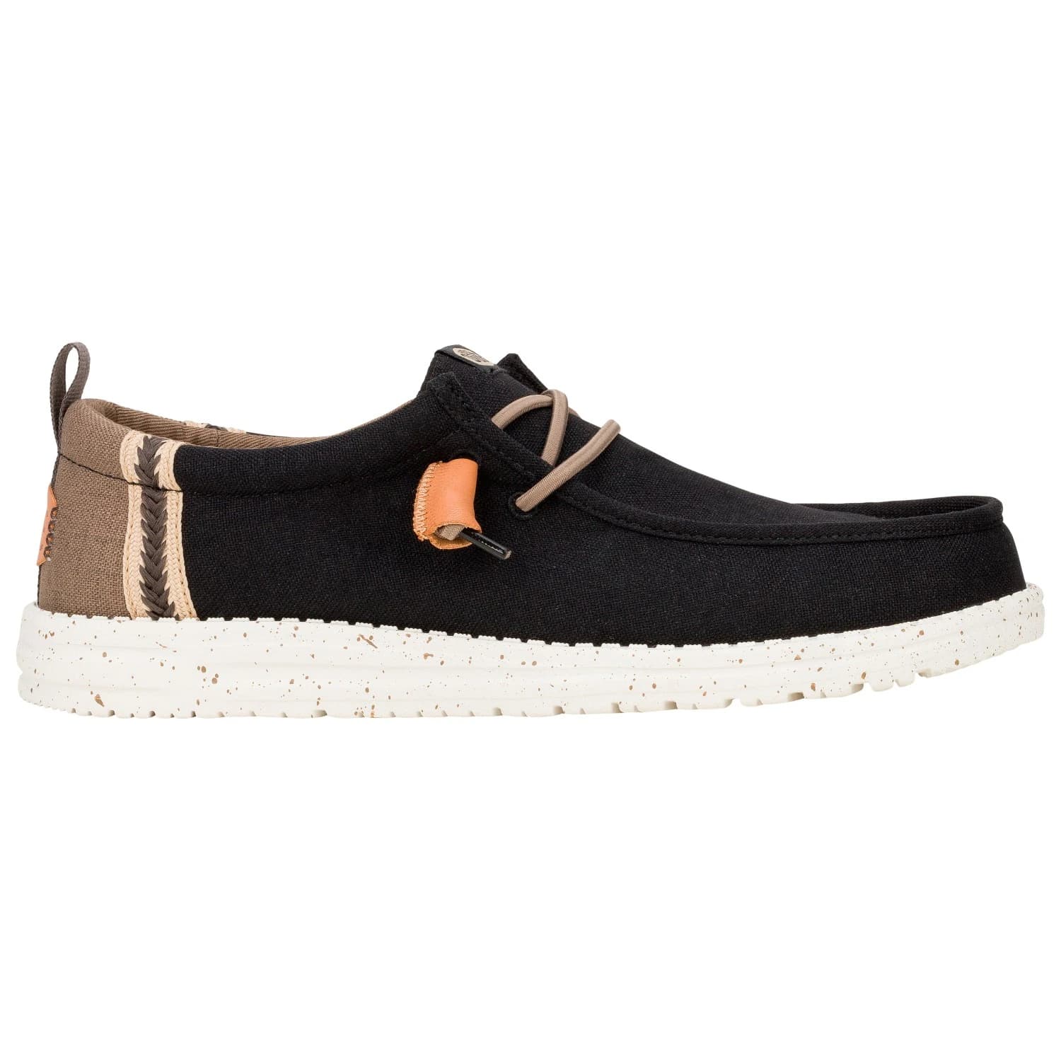 Мъжки маратонки HeyDude Wally Summer Linen Sneakers - Black / Walnut