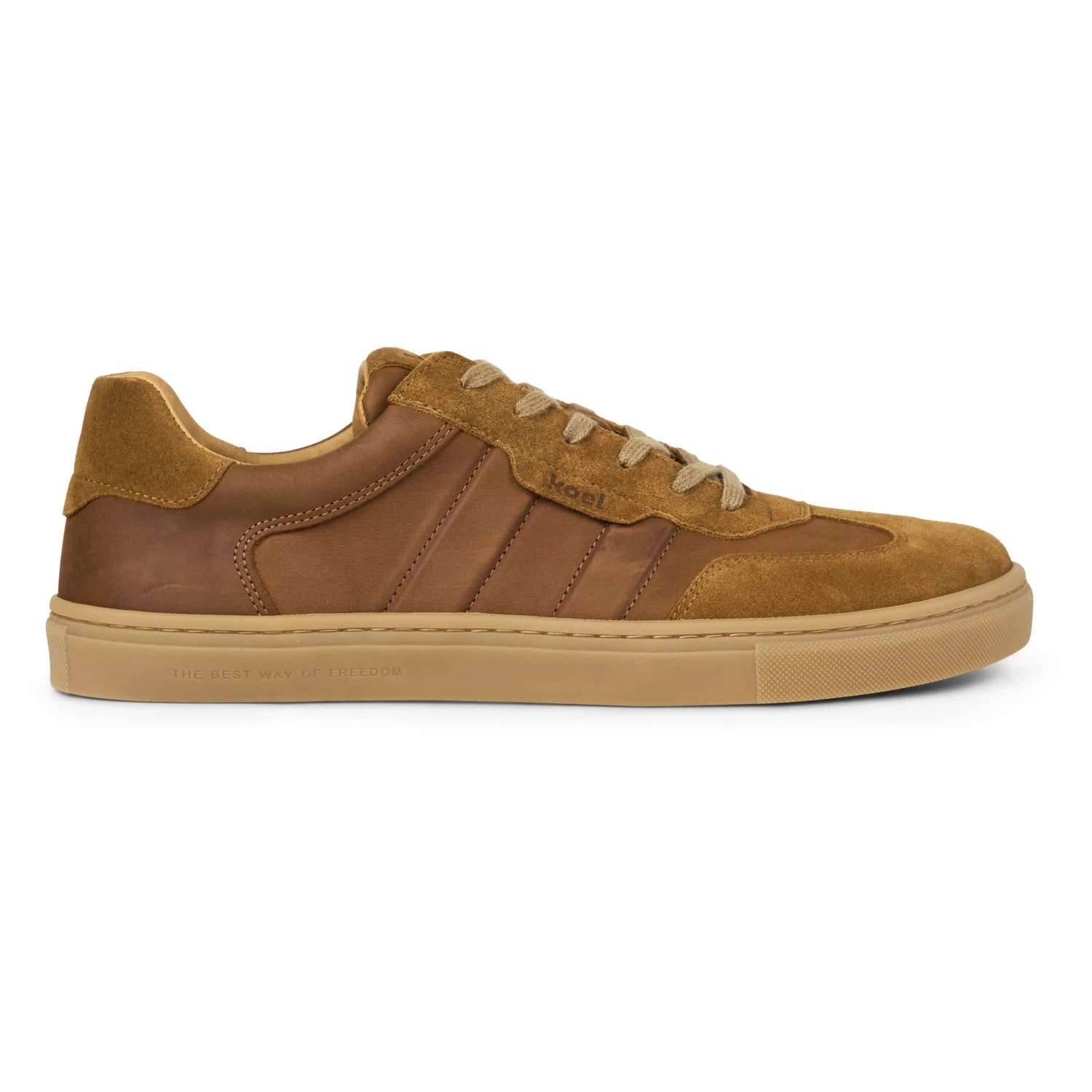 Мъжки обувки barefoot Koel Helio Suede Barefoot shoes - Cognac